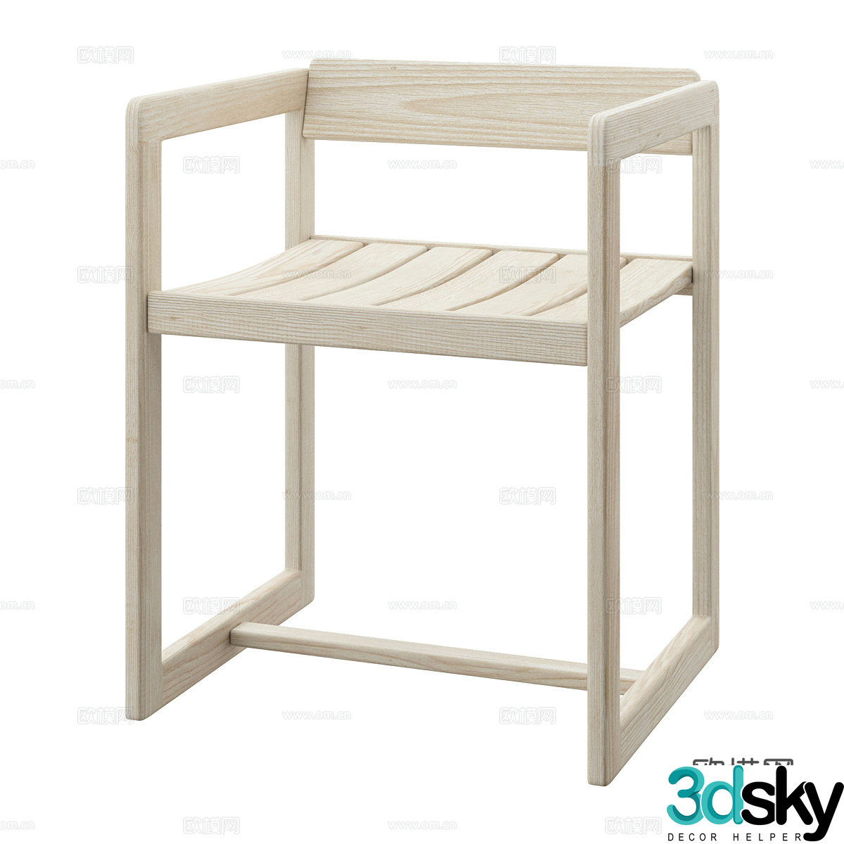 Nordic simple single chair armchair 3d model