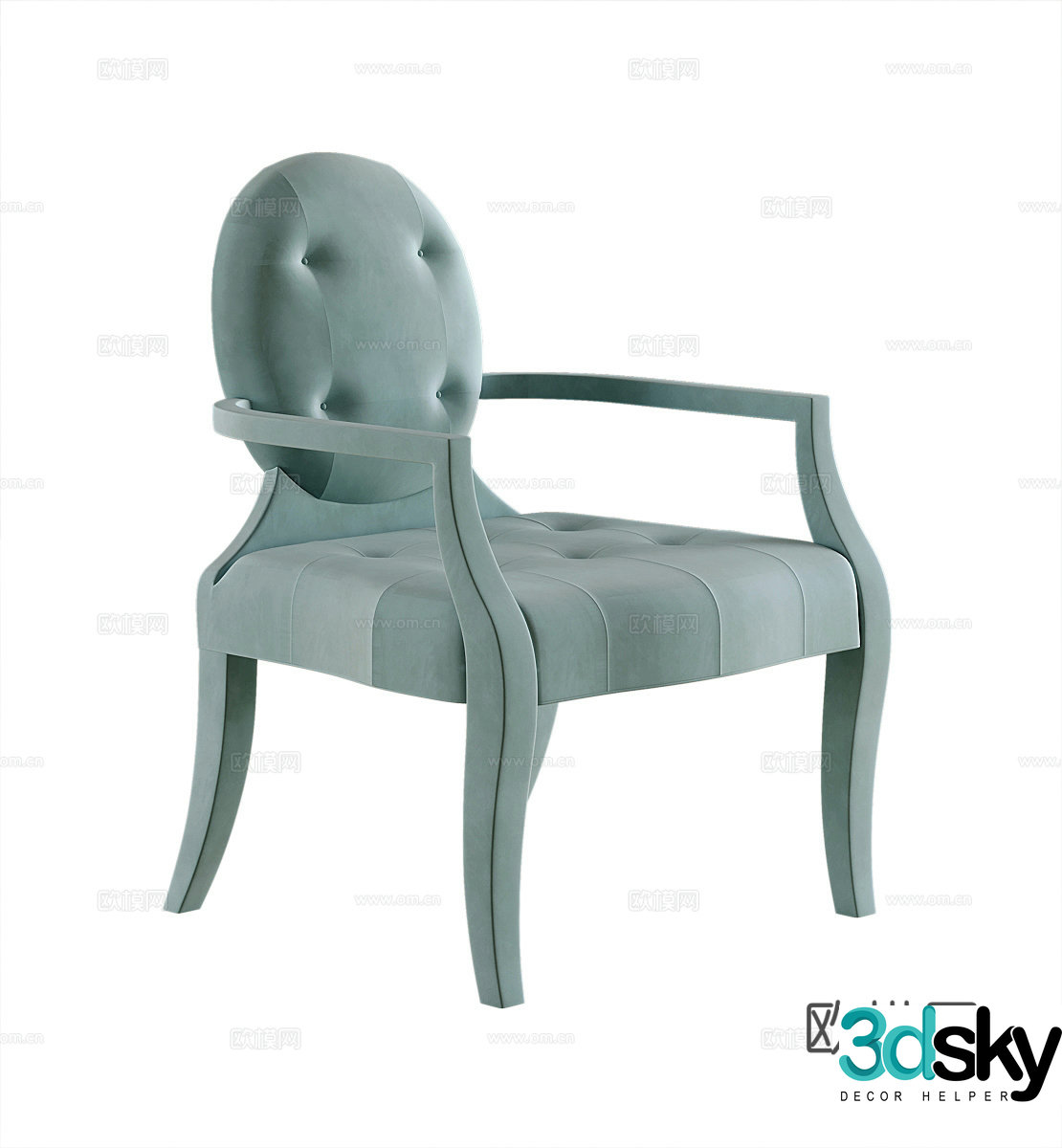 French study chair chair single chair armchair 3d model