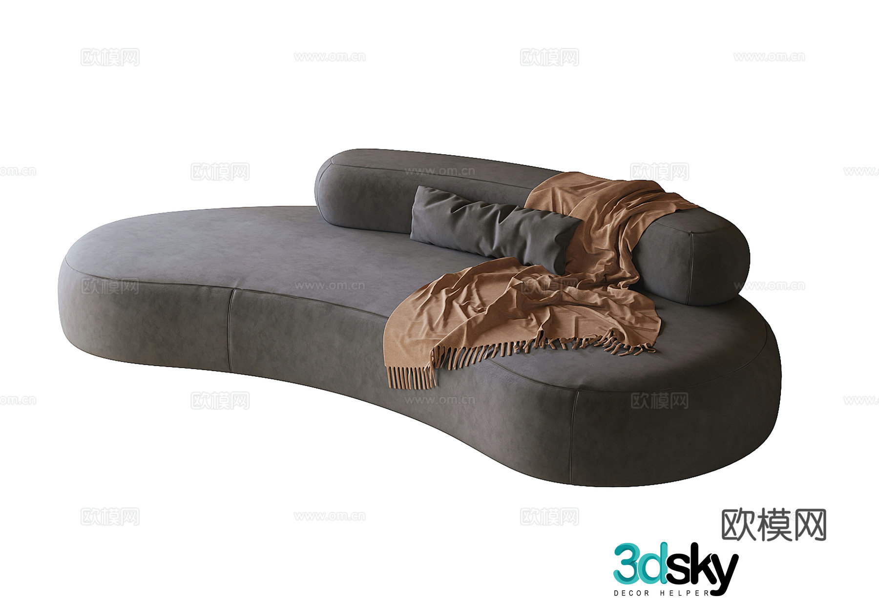 Modern curved sofa 3d model