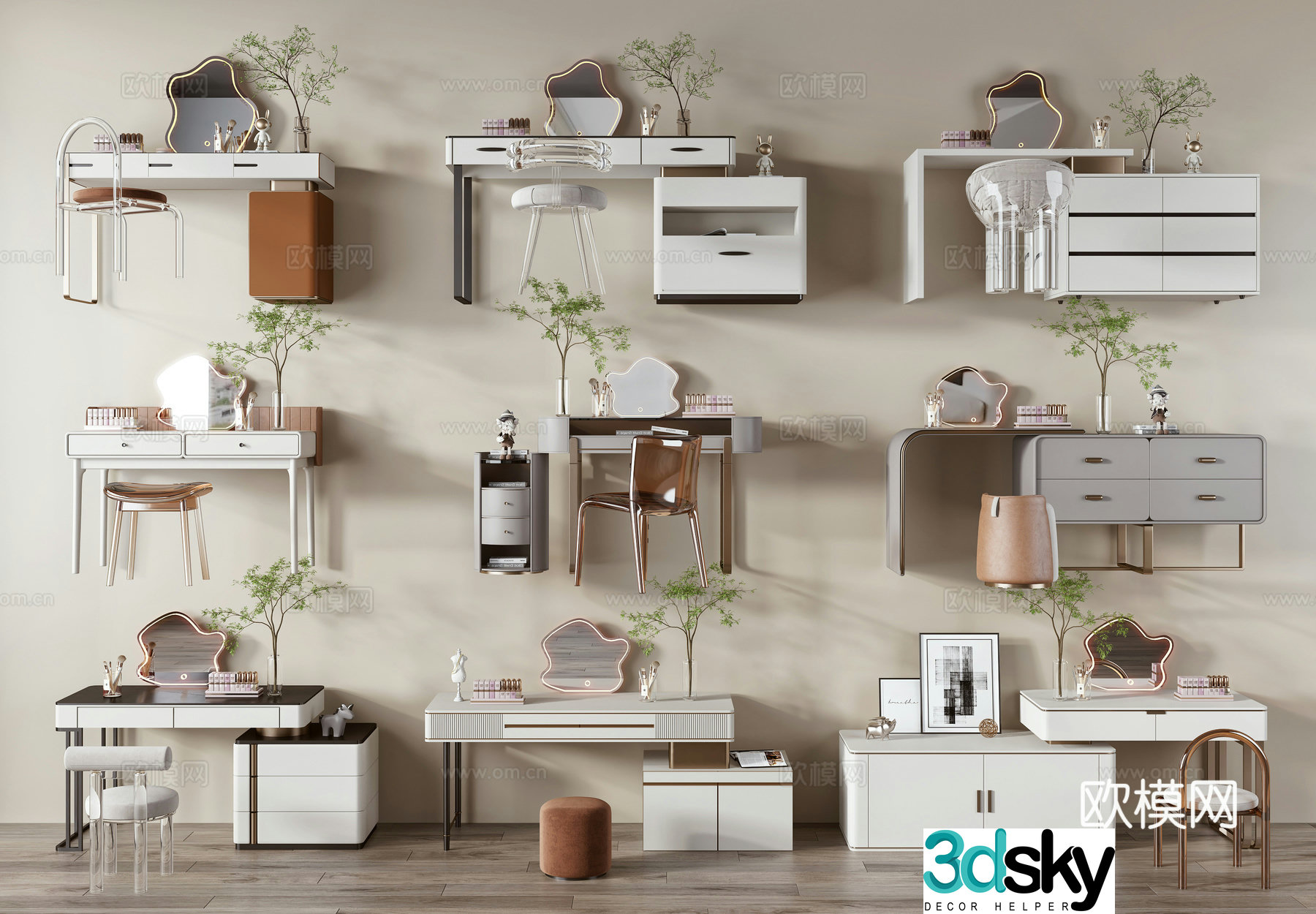 Modern dressing table 3d model