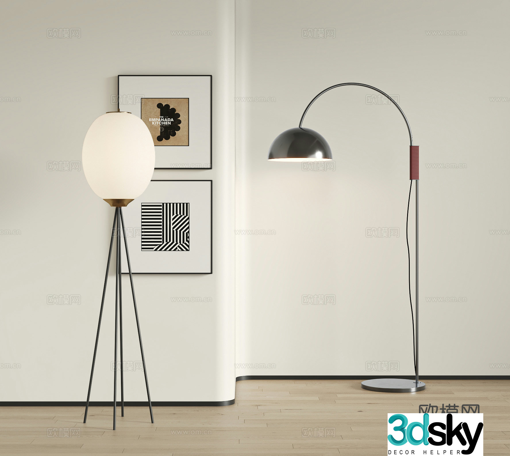 Modern floor lamp 3d model