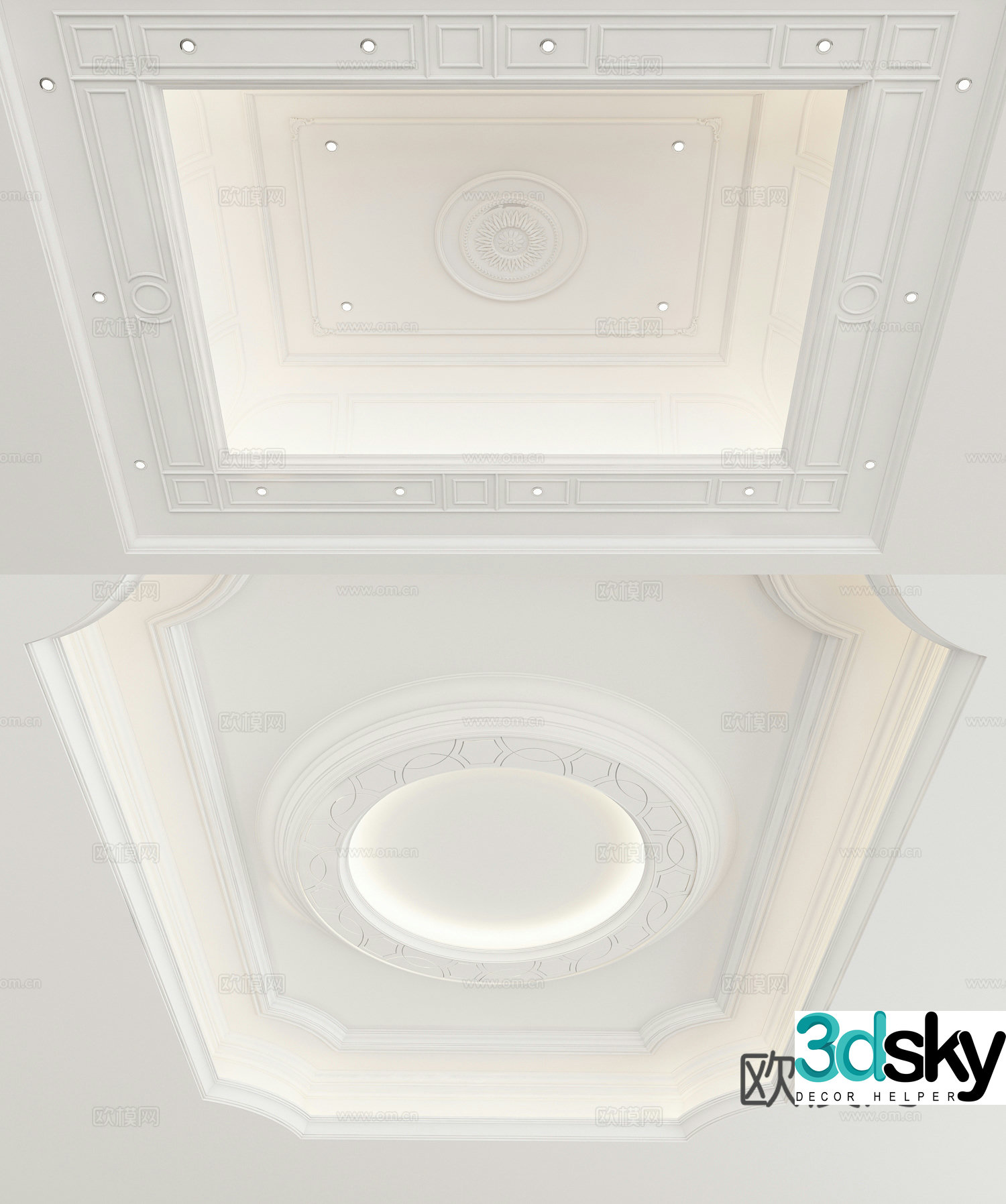 European ceiling 3d model