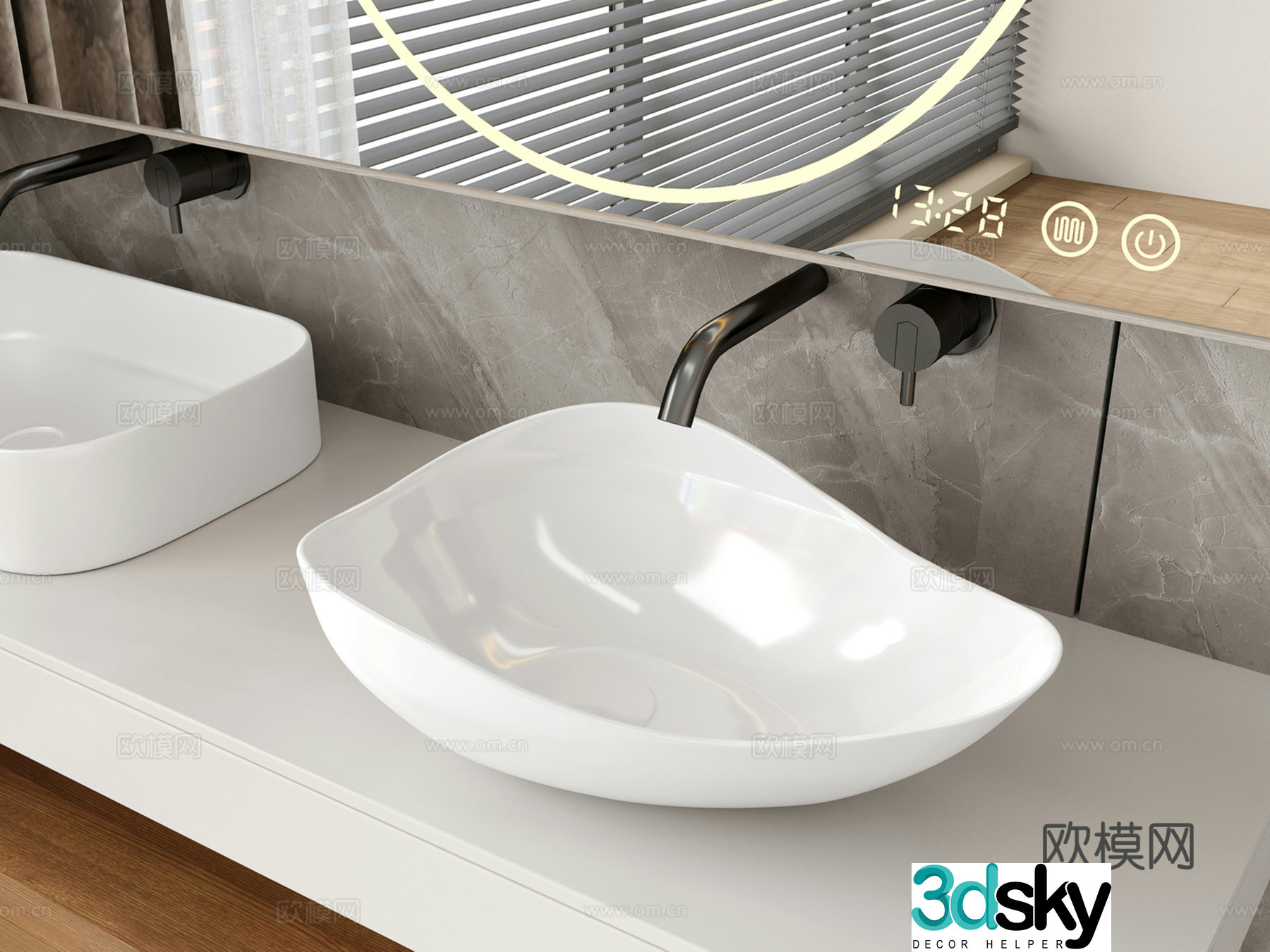 Modern wash basin washbasin countertop basin 3d model