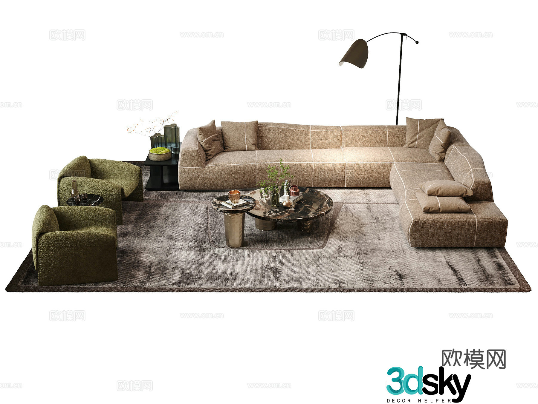 Modern sectional sofa 3d model