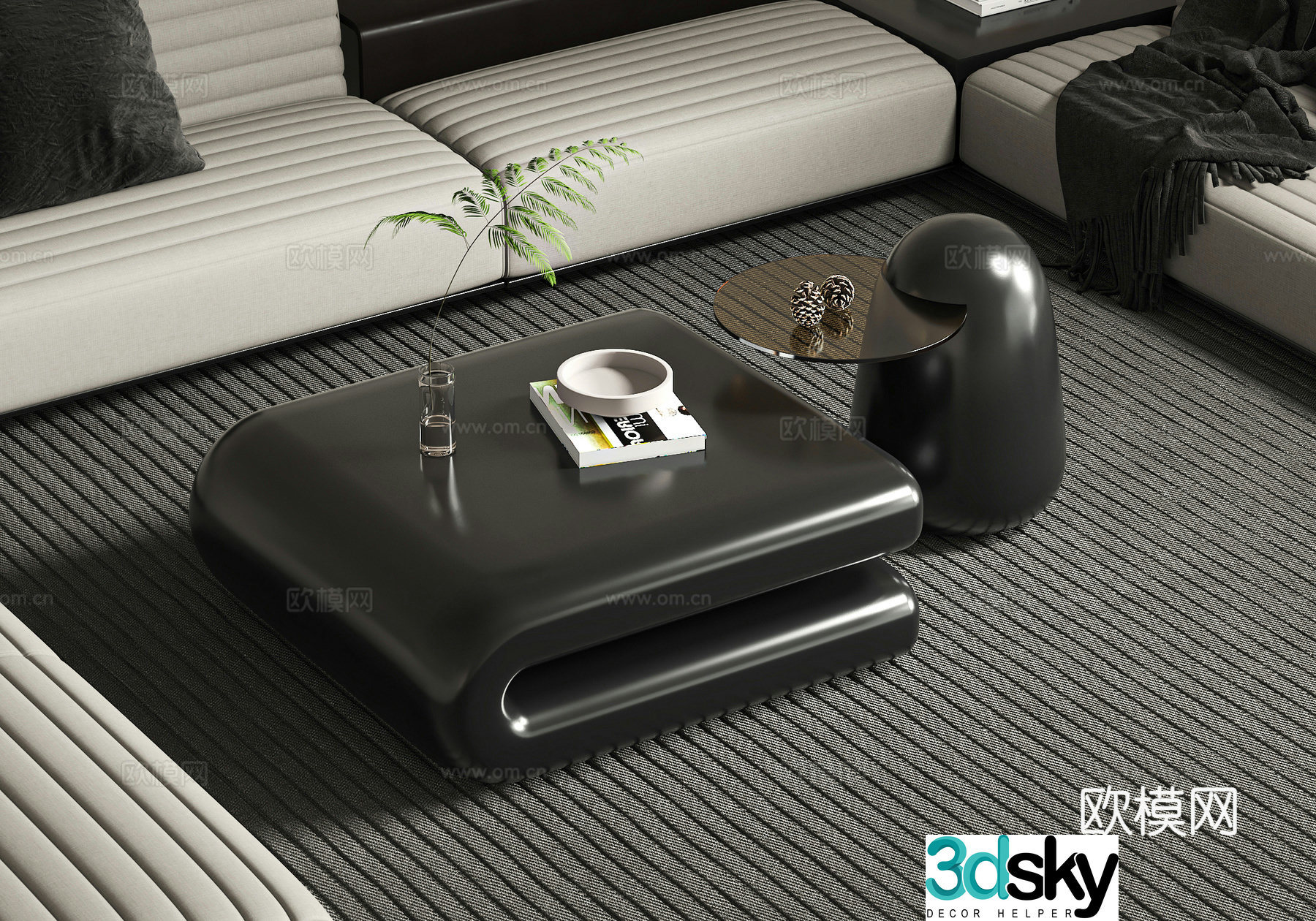 Art book shape coffee table 3d model