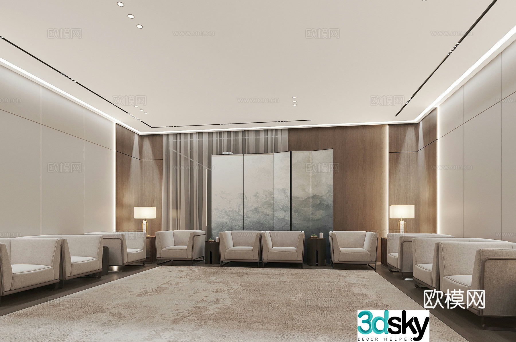 Modern VIP reception room 3D model