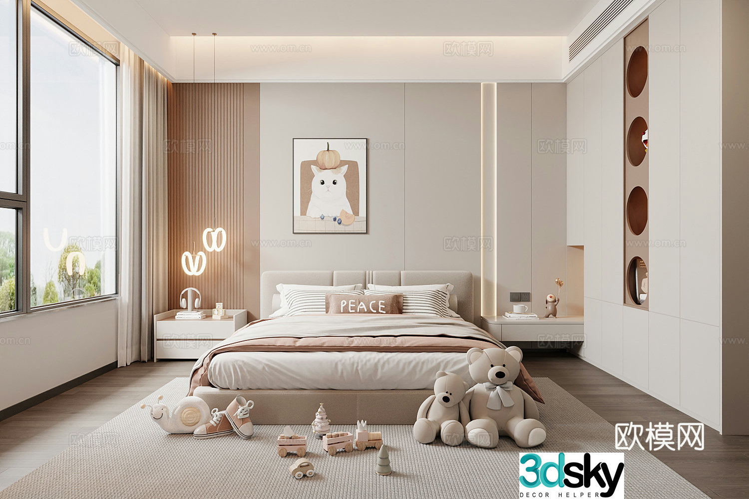 Modern girl room children’s room 3d model