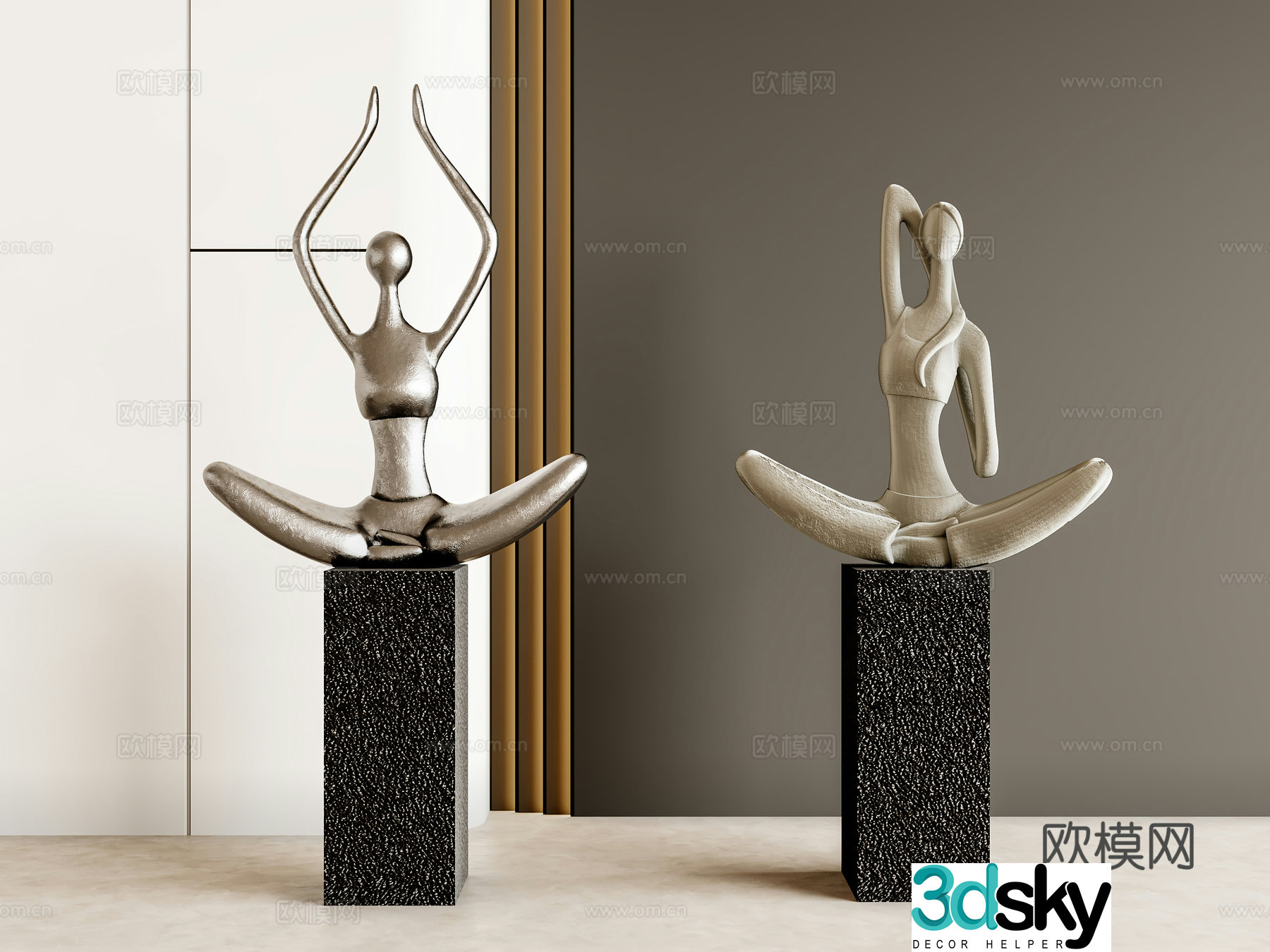 modern figure sculpture statue art statue 3d model