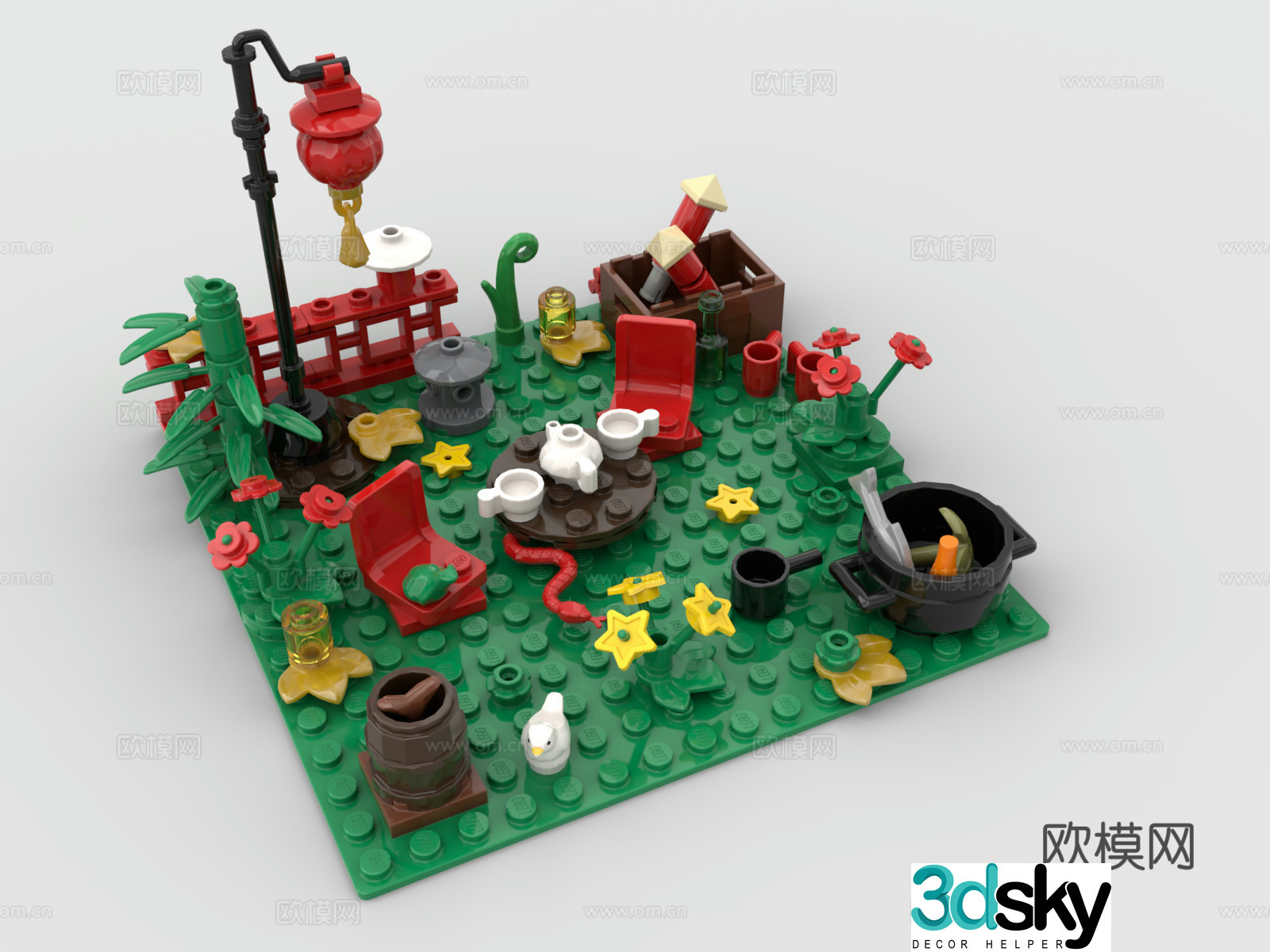 LEGO park building block toy 3d model