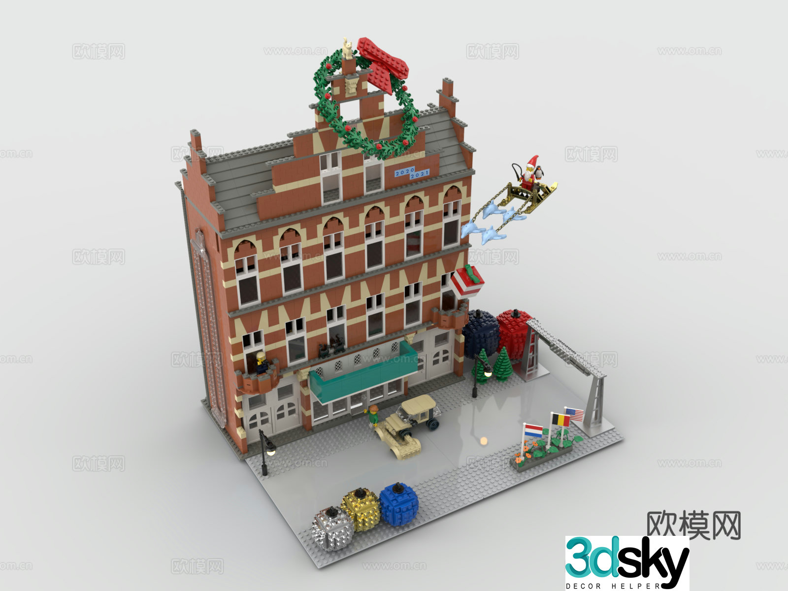 LEGO LEGO toys christmas christmas building santa claus 3d model