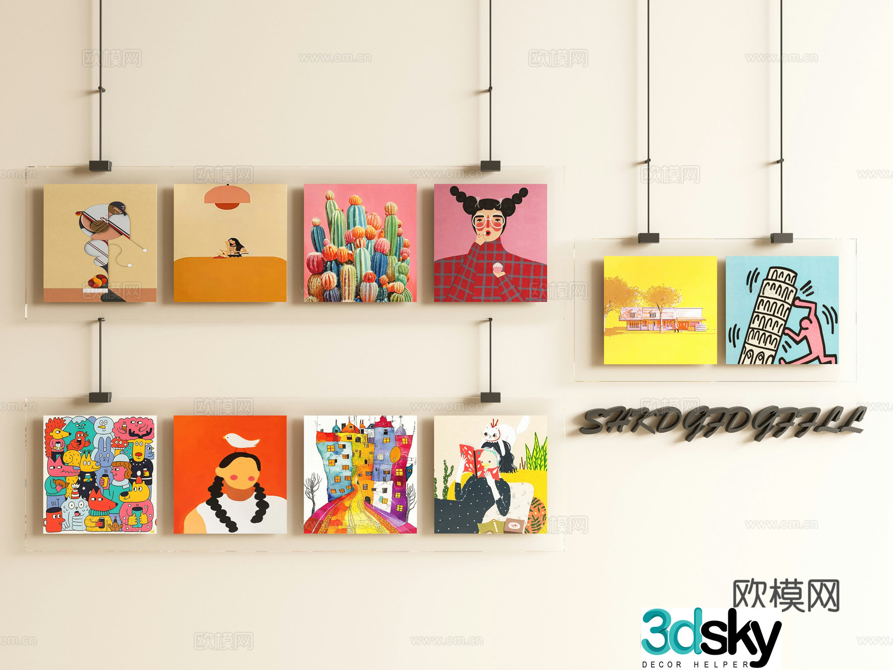Acrylic decorative paintings Photo wall Hanging paintings Art paintings Borderless hanging paintings 3D model