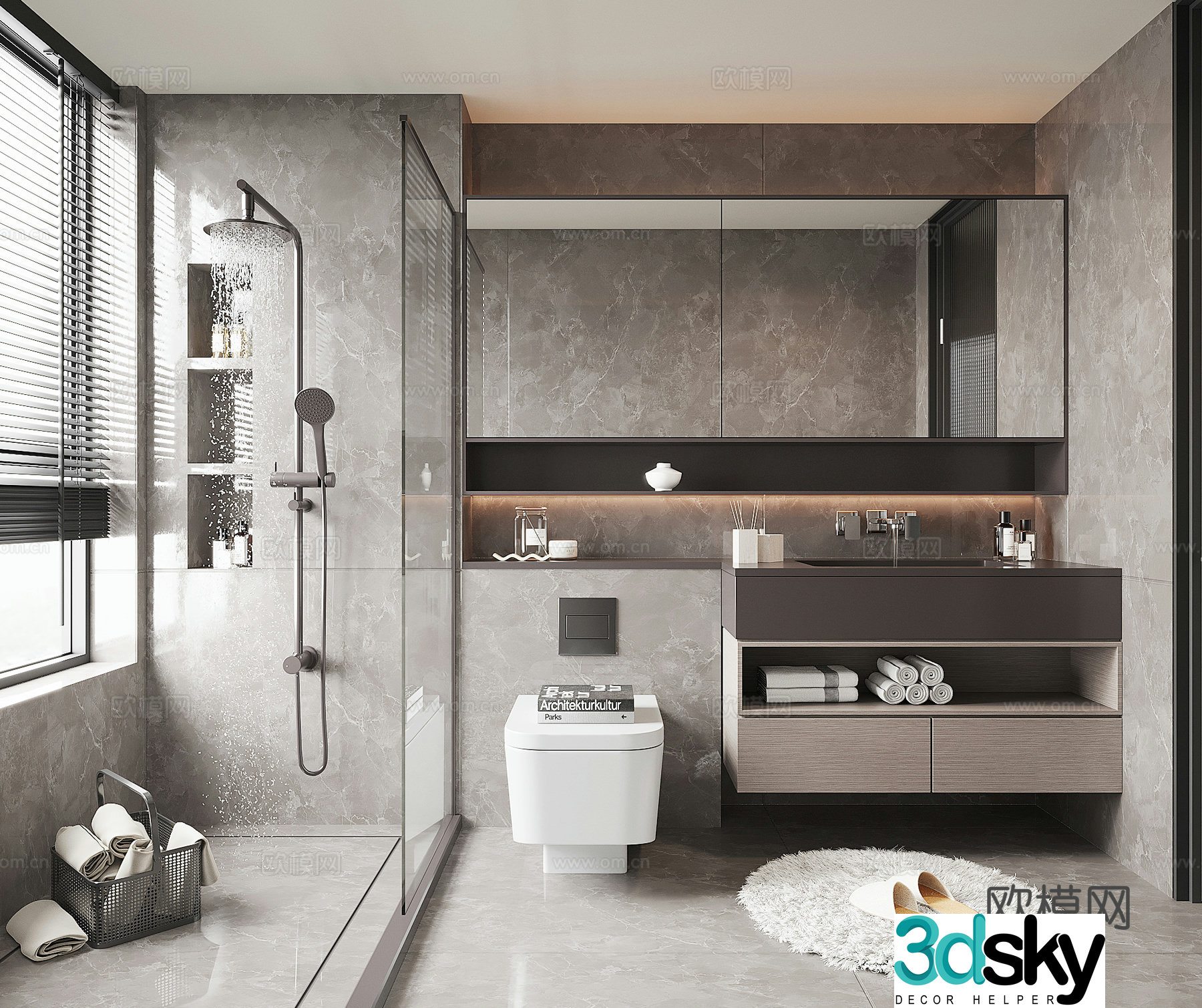 Modern bathroom bathroom 3d model