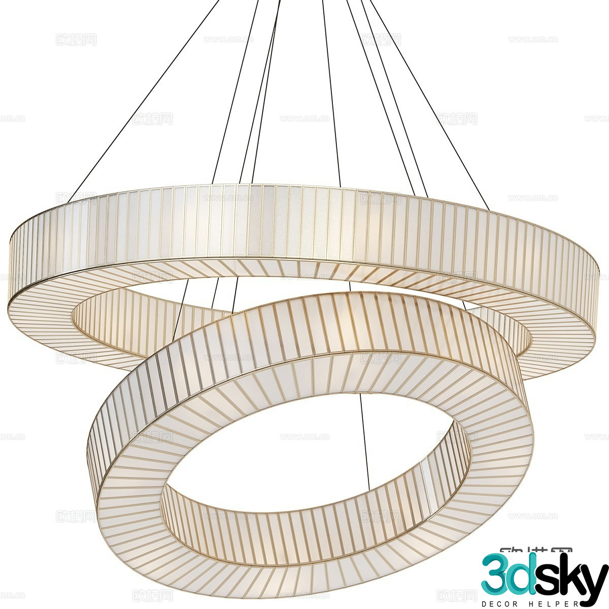 New Chinese style ring chandelier 3d model