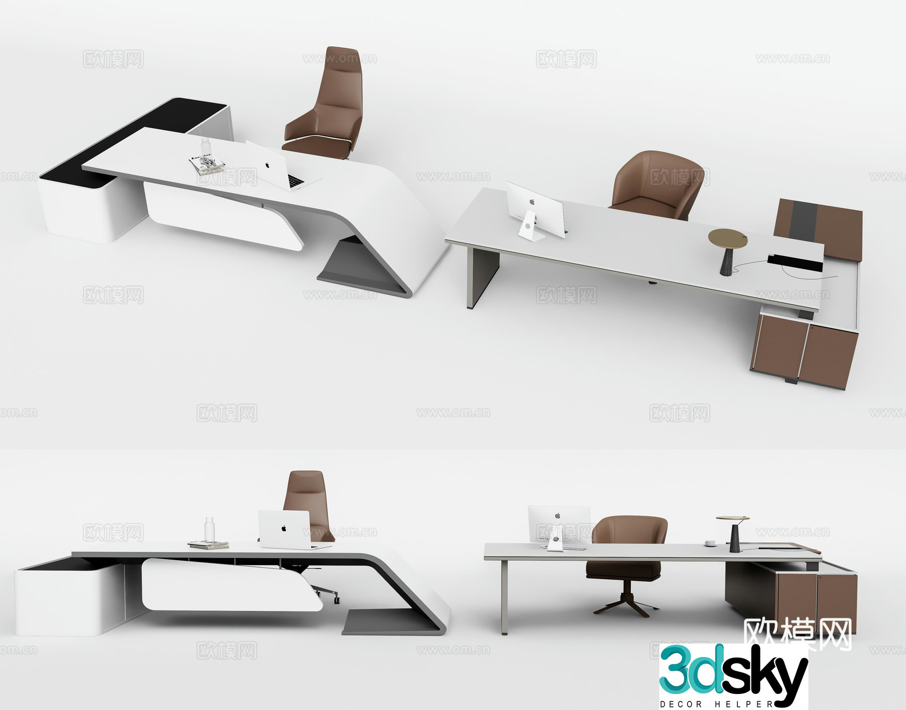 Modern office desk and chair manager desk desk desk 3d model