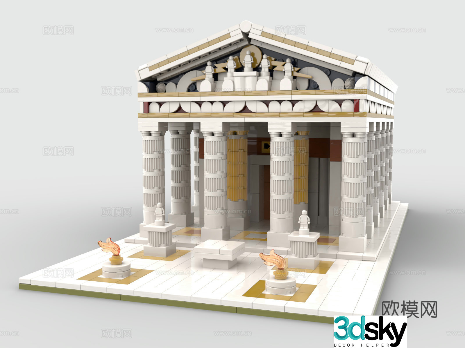 LEGO LEGO Greek temple building block toy 3d model