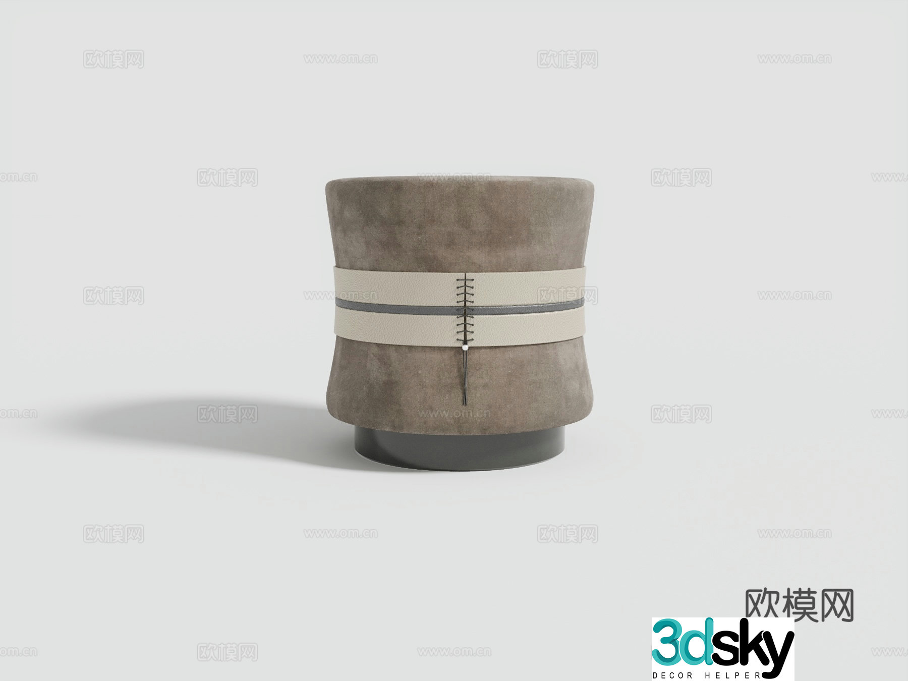 Nordic simple stool round stool low stool 3d model