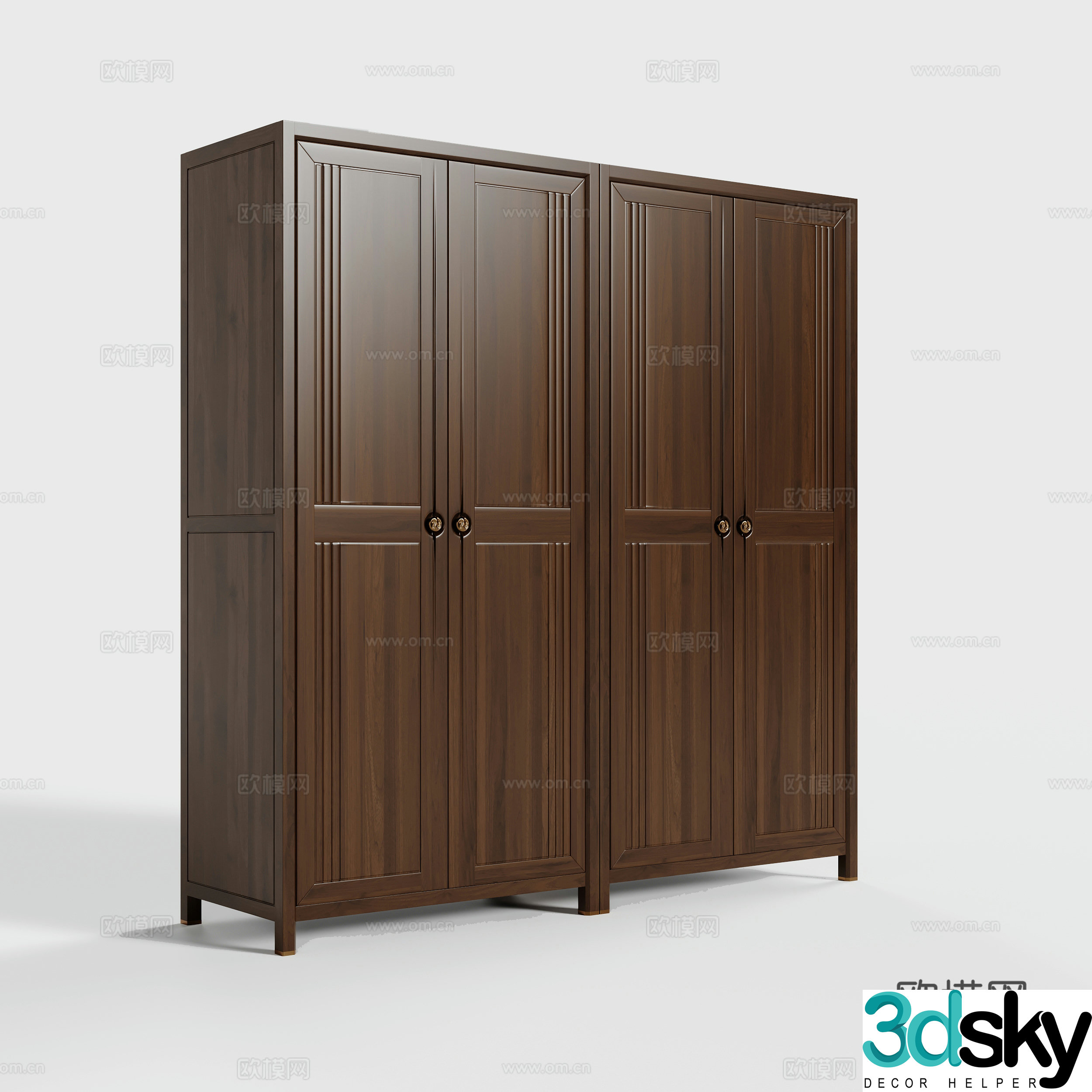 New Chinese style wardrobe finished wardrobe 3d model