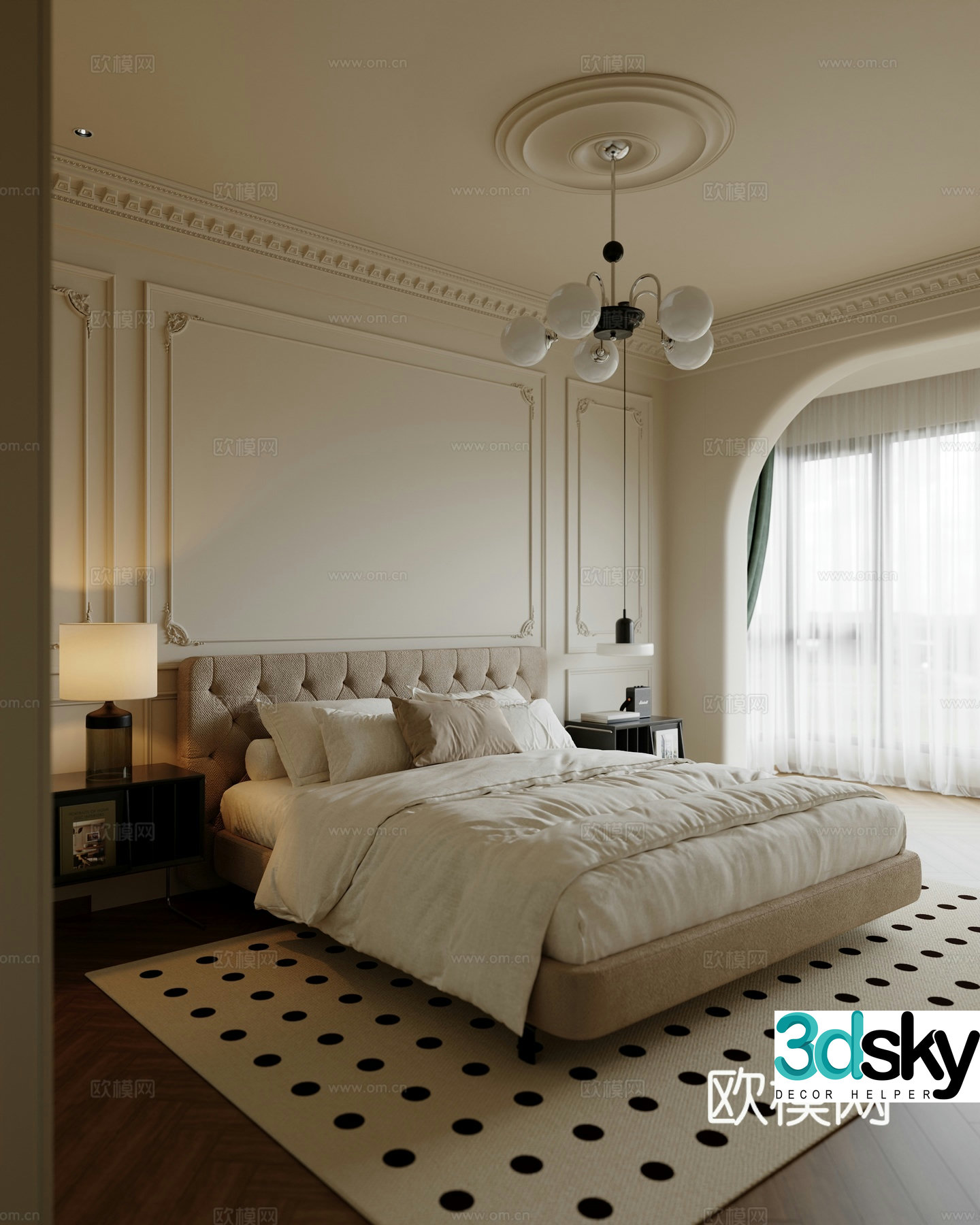 French bedroom master bedroom 3d model