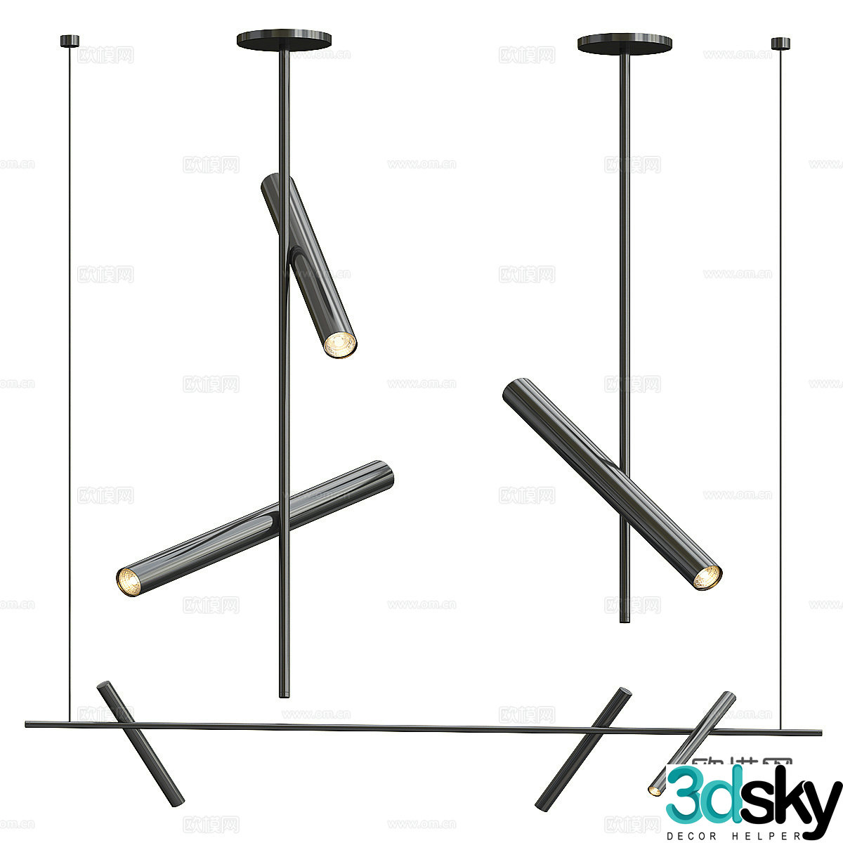 Modern creative chandelier 3d model