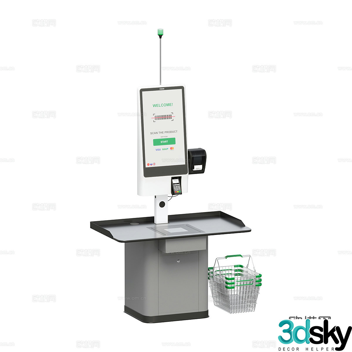 Self-service cashier 3D model