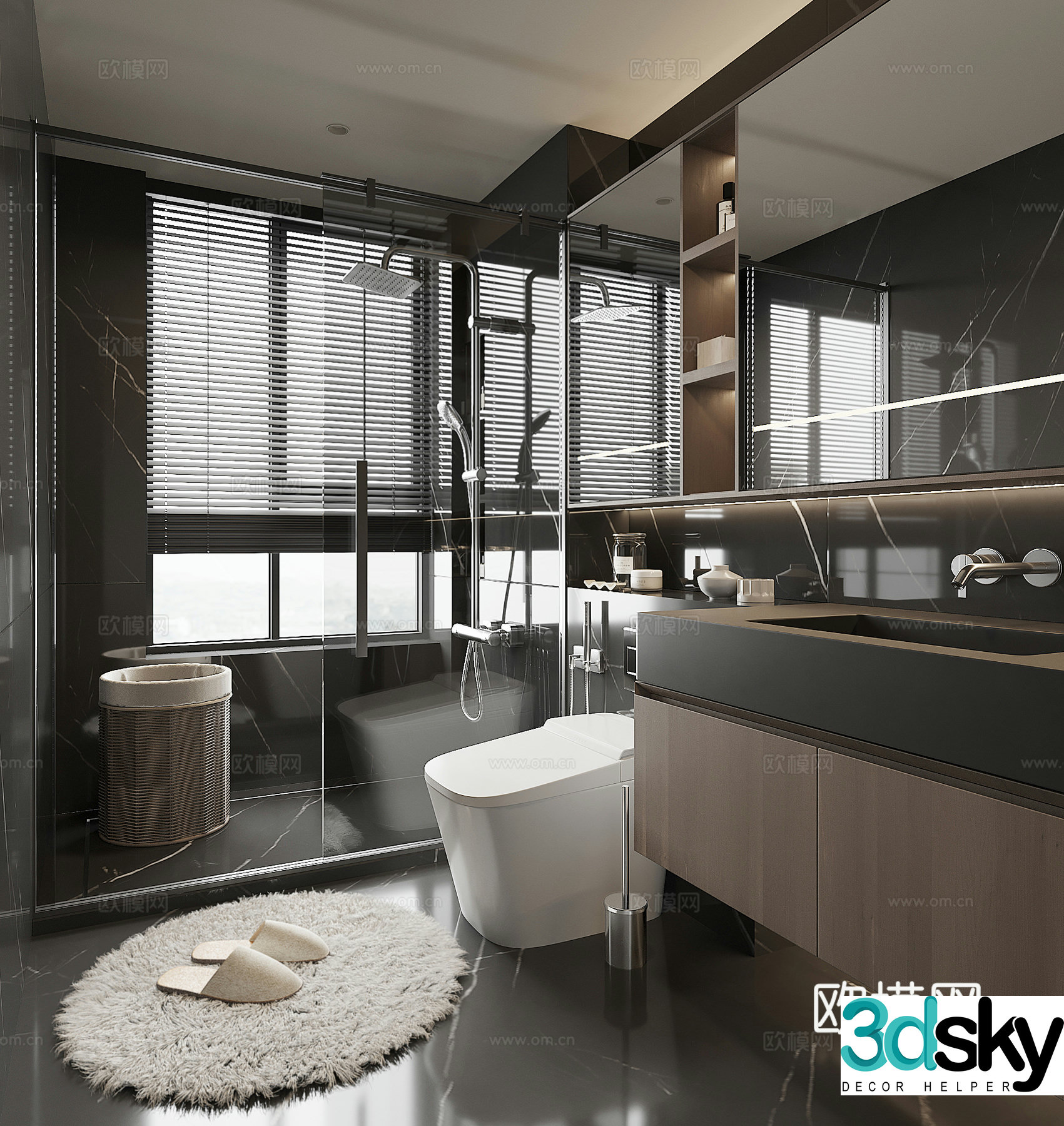 Modern bathroom bathroom 3d model