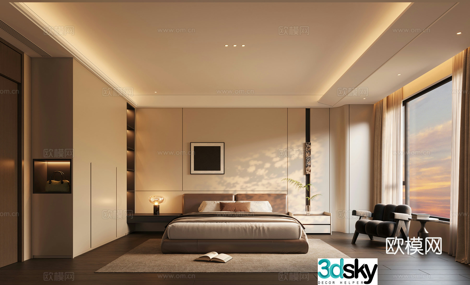 Italian style bedroom master bedroom 3d model