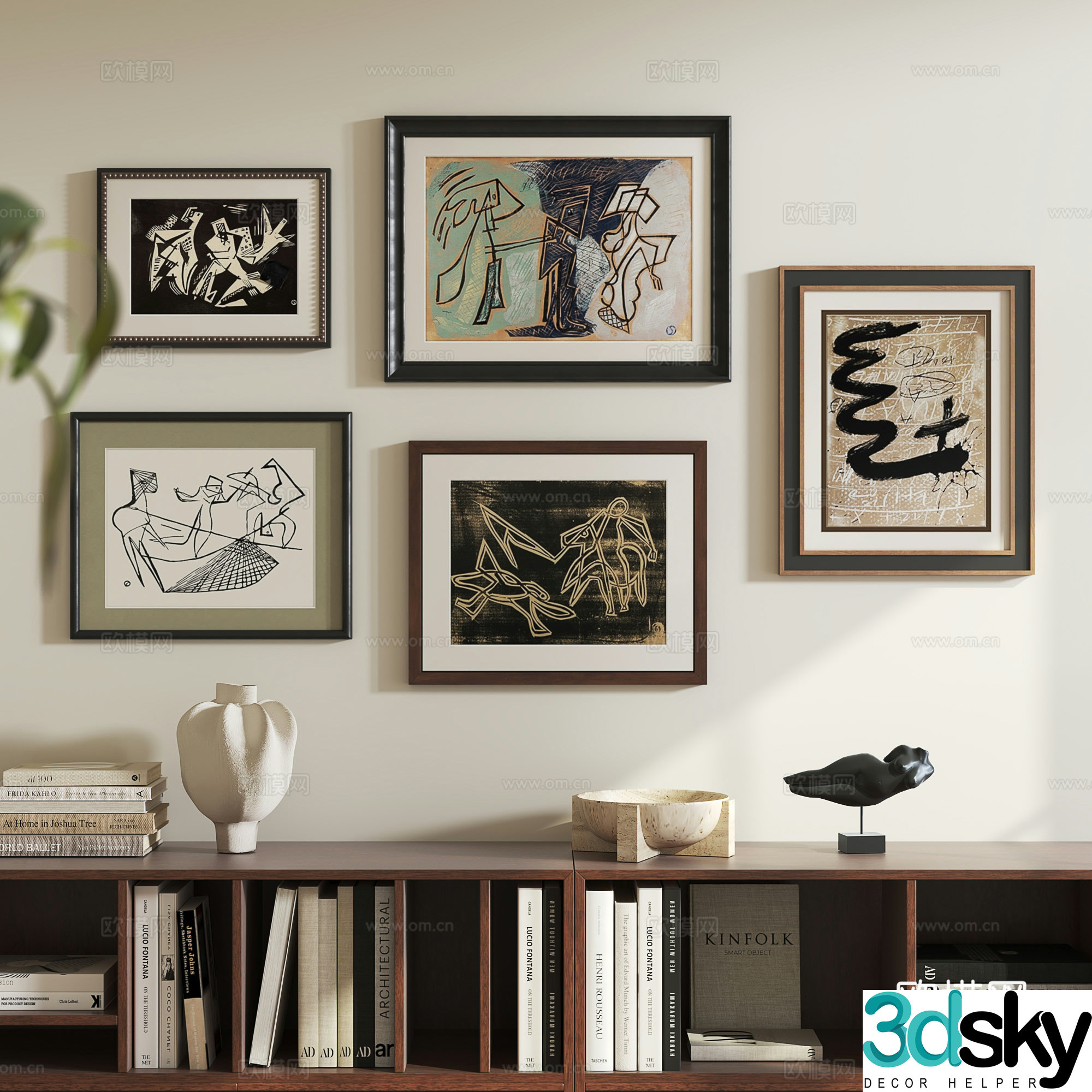 French art hanging painting decorative painting 3D model