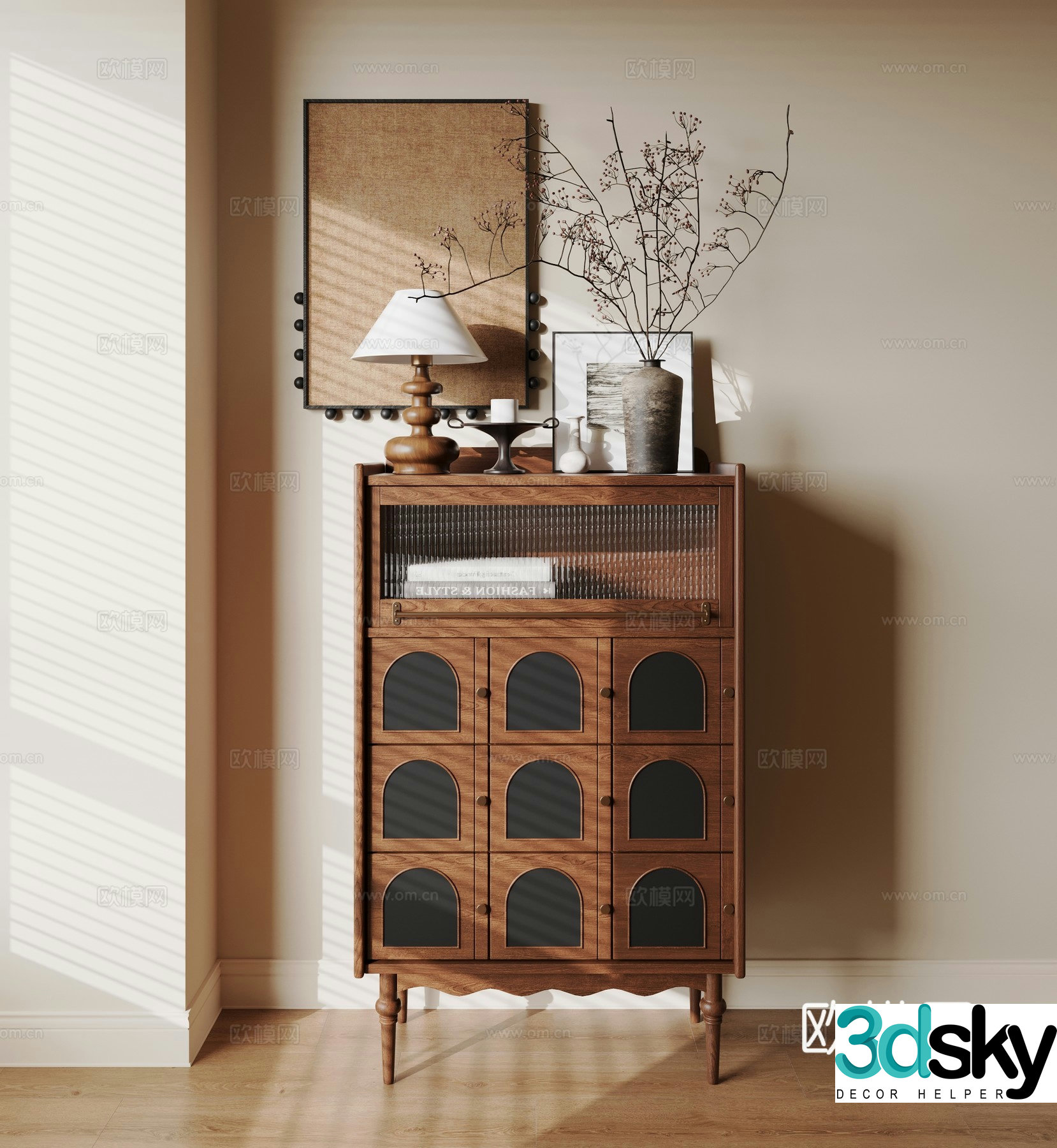 Medieval style entrance cabinet 3D model