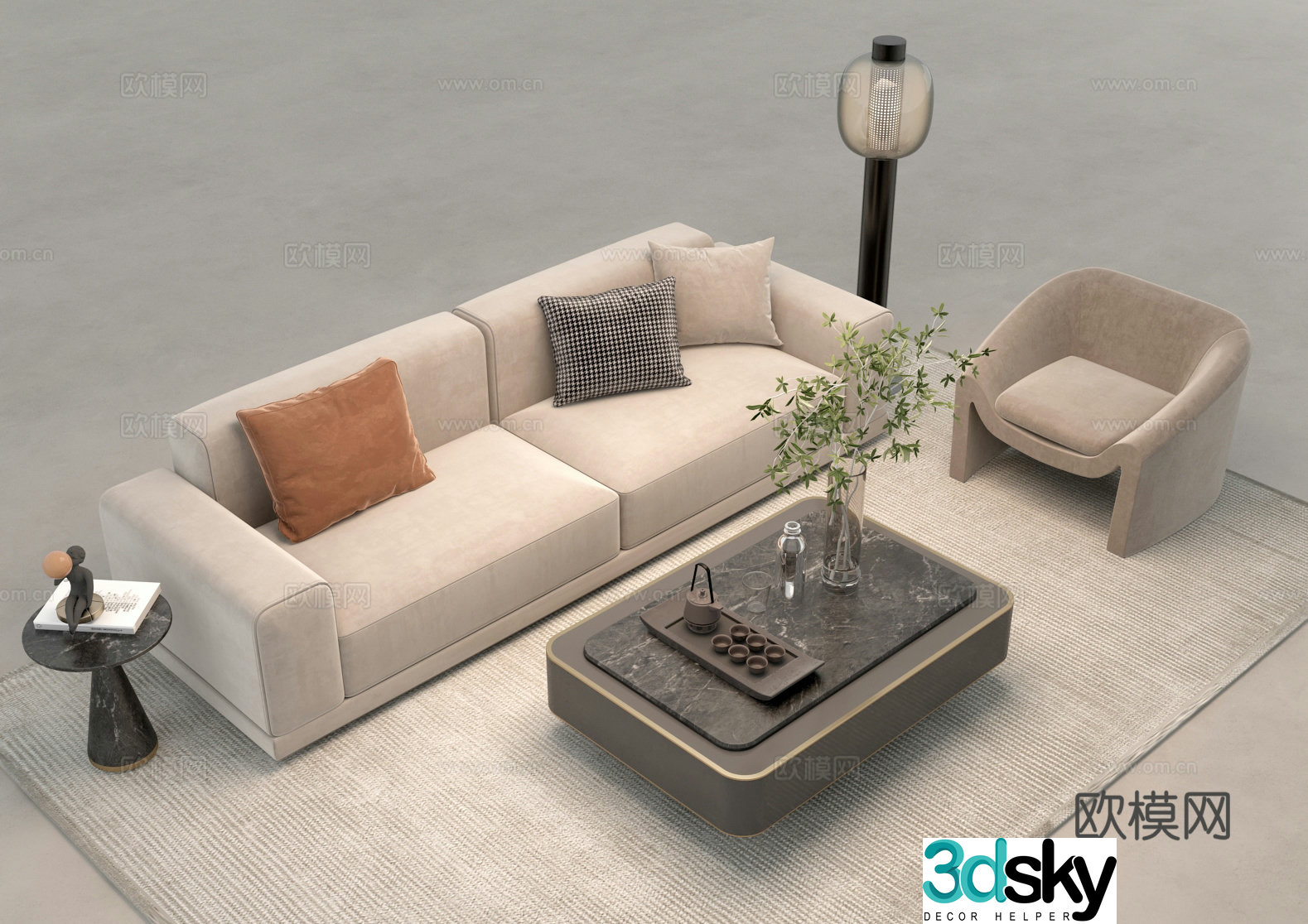 Modern sectional sofa 3d model