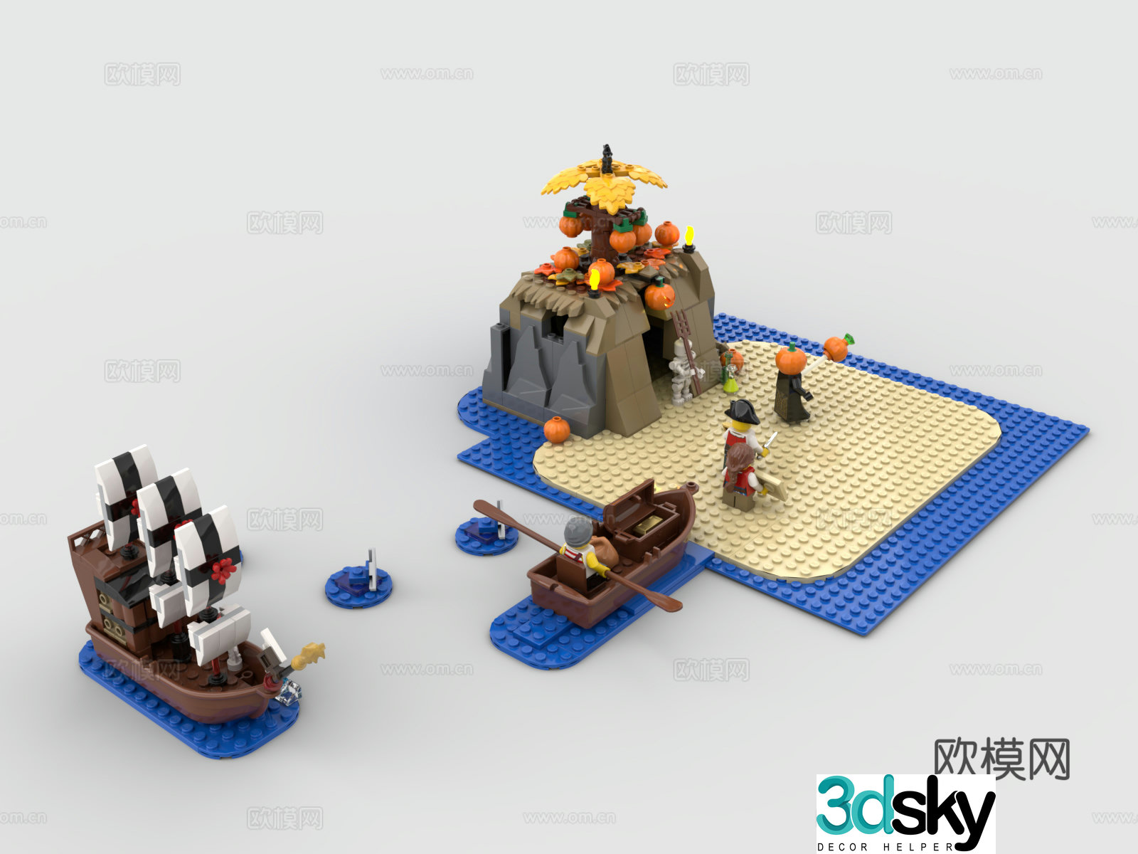 LEGO LEGO toys building blocks island pirate sailing ship building blocks toy 3d model