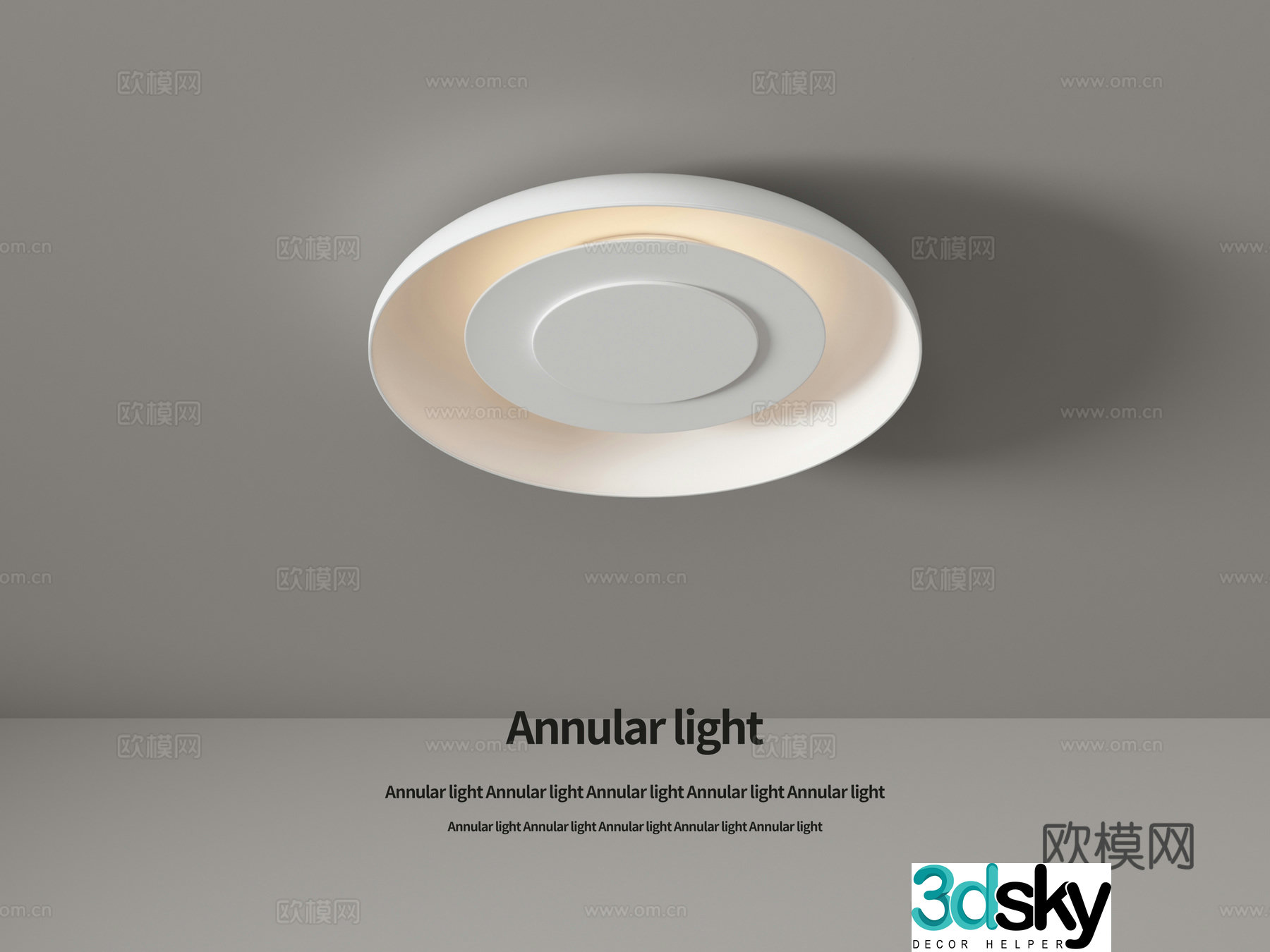 Cream style ceiling lamp round lamp 3d model