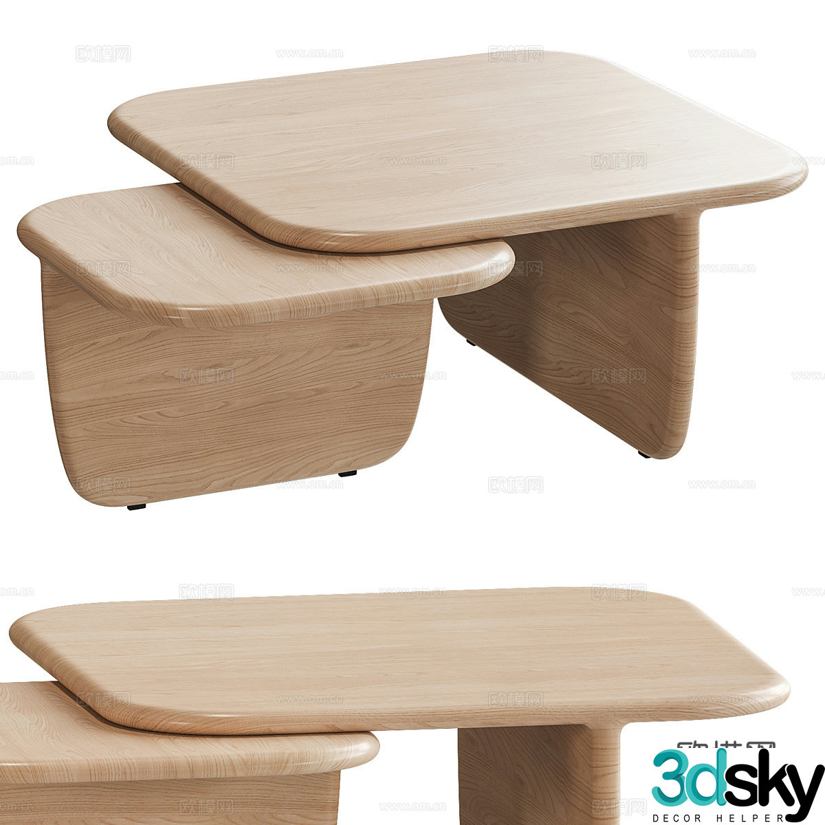 Log coffee table 3d model