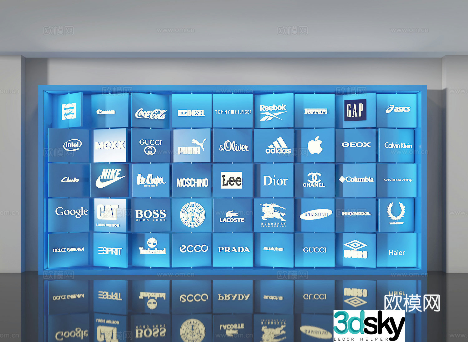 Brand wall cultural wall 3D model