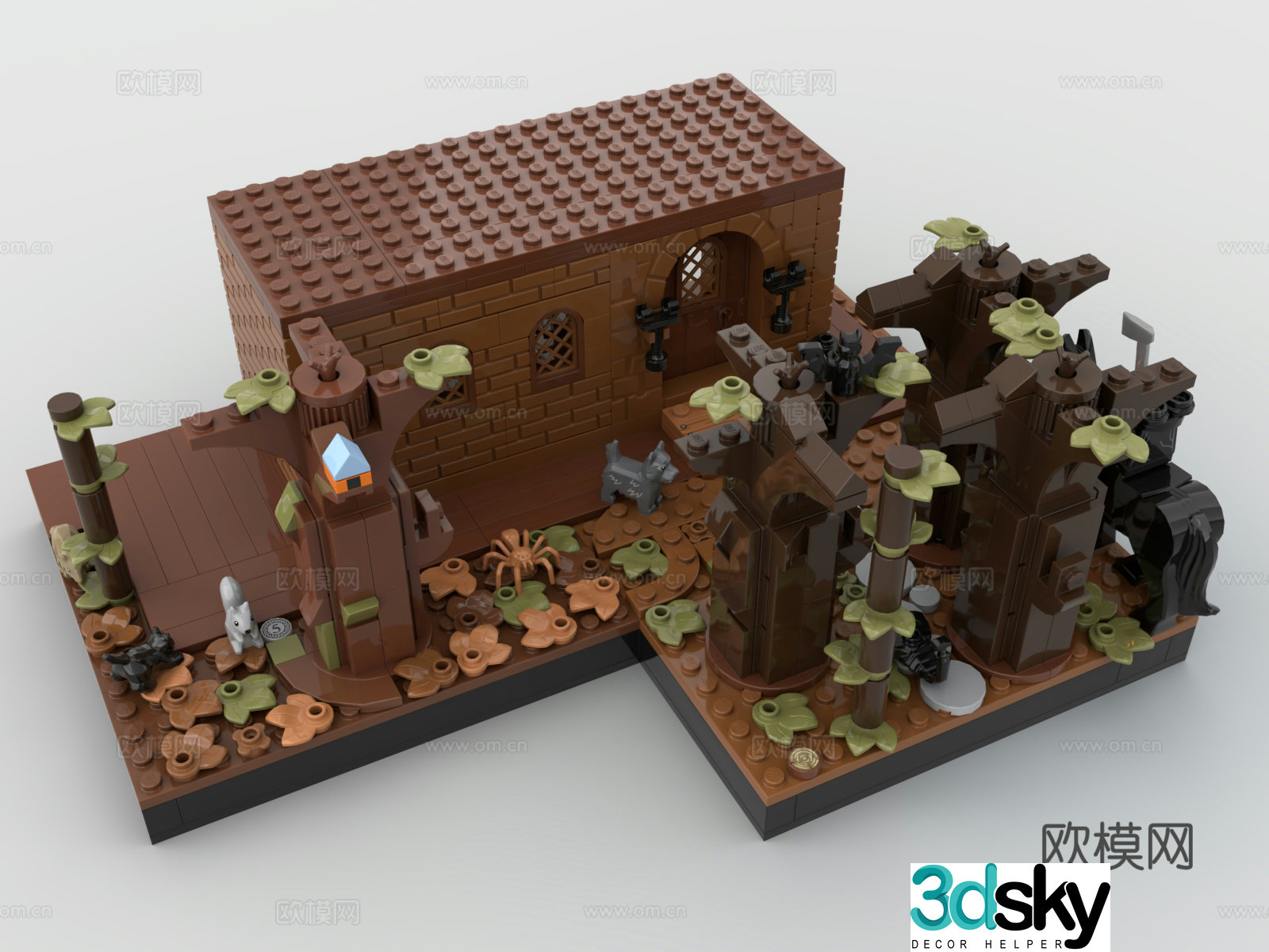 LEGO LEGO toys wooden house building block toy 3d model