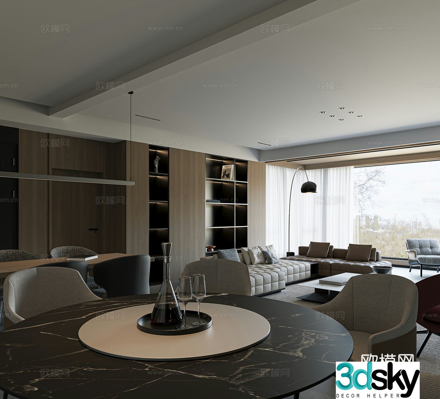 Modern guest restaurant 3d model