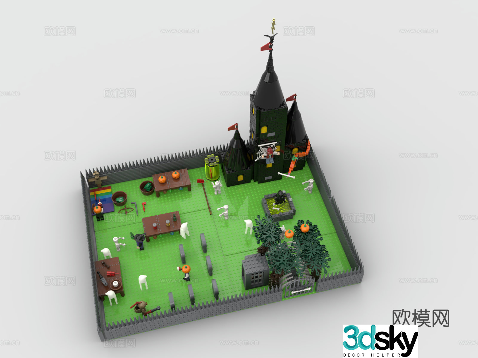 LEGO LEGO toys building blocks halloween scene 3d model