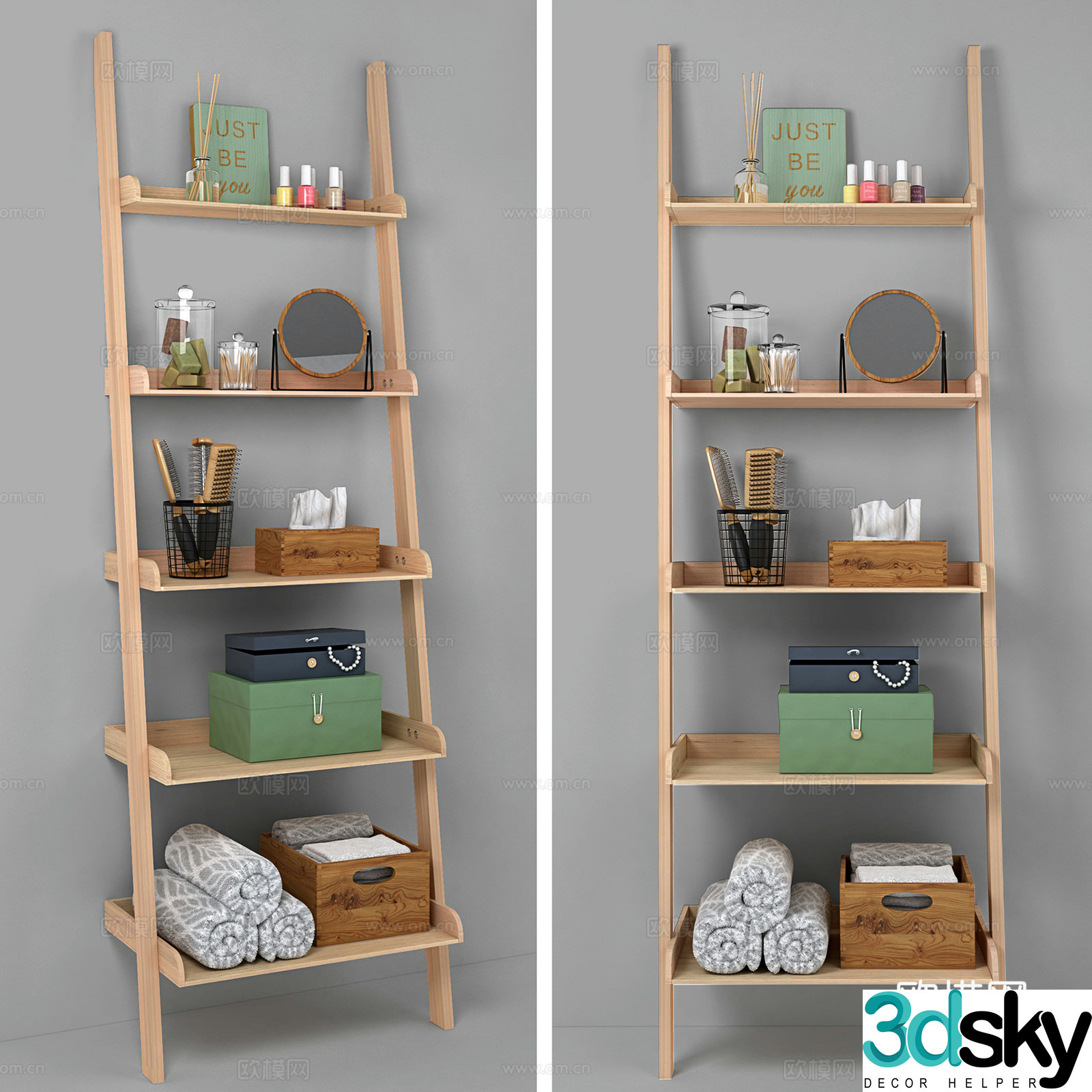 Modern bathroom rack storage rack 3d model