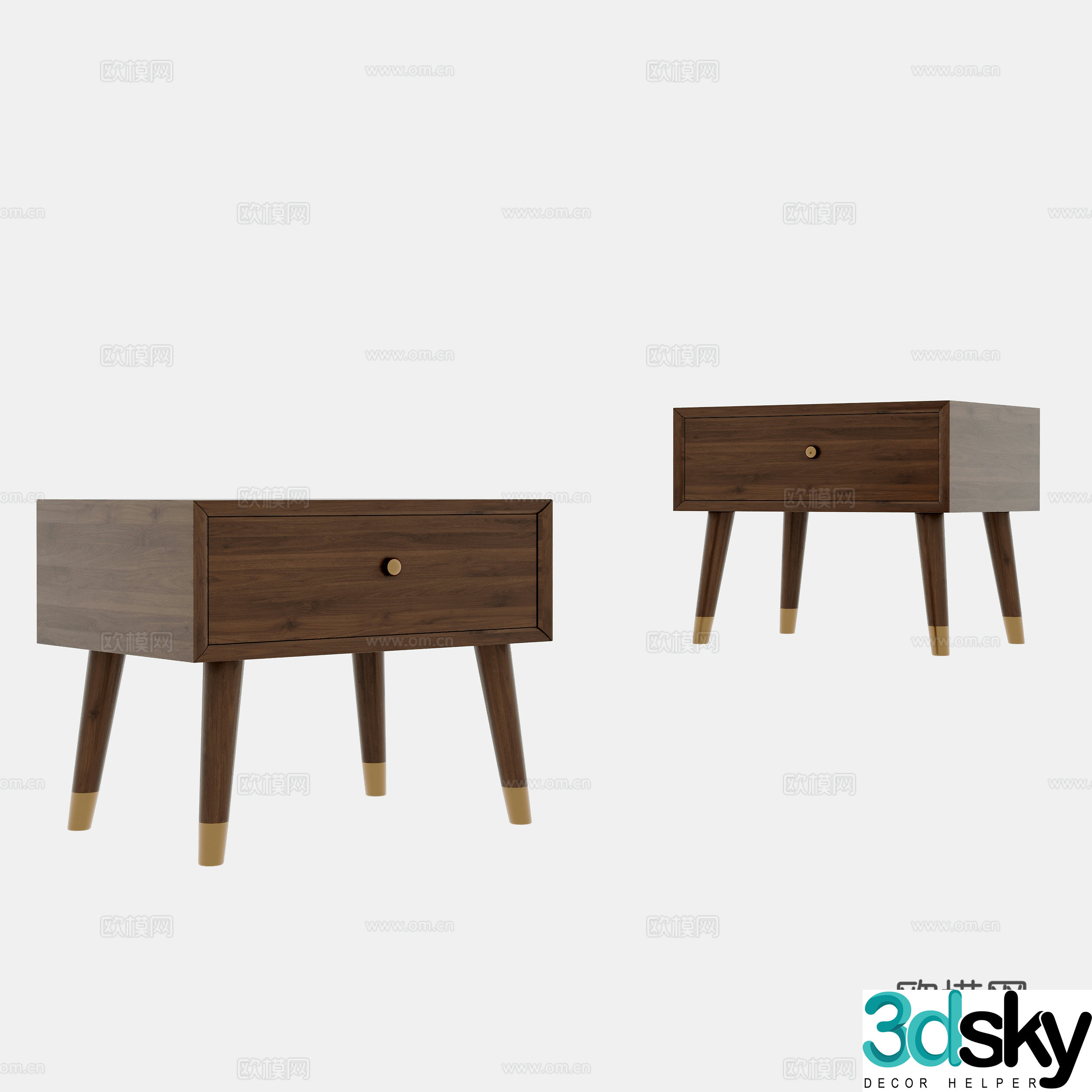 New Chinese style bedside table 3d model