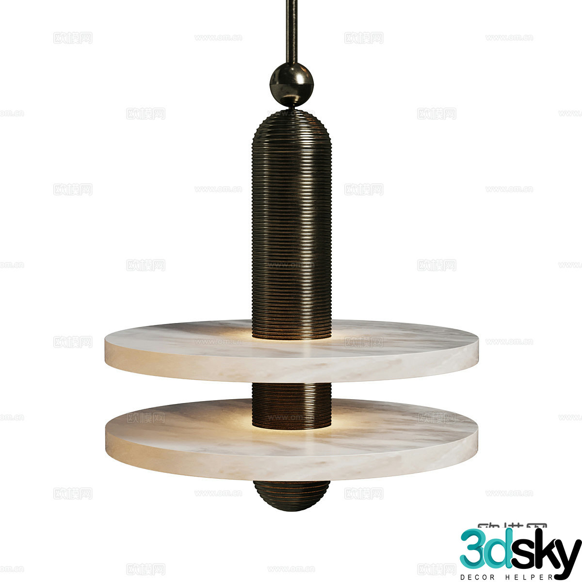 New Chinese style craft chandelier 3d model