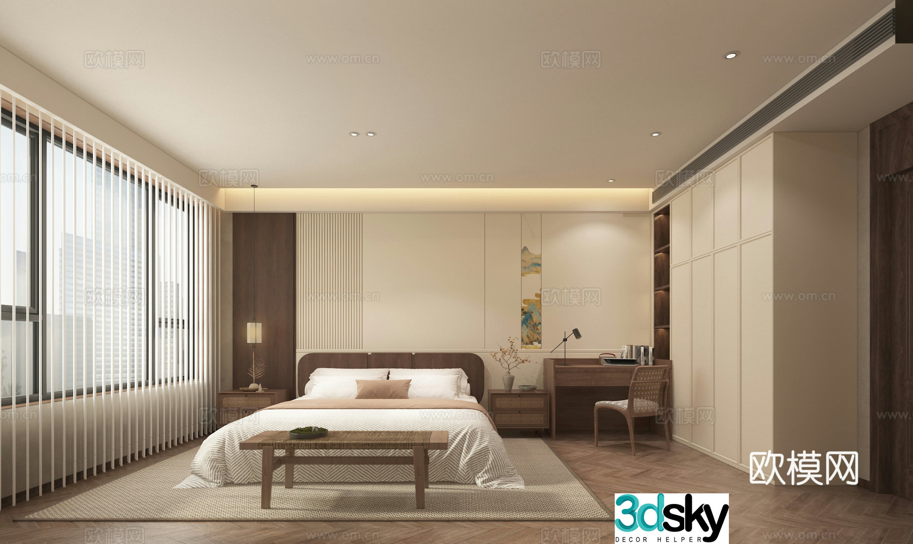 New Chinese style bedroom master bedroom 3d model