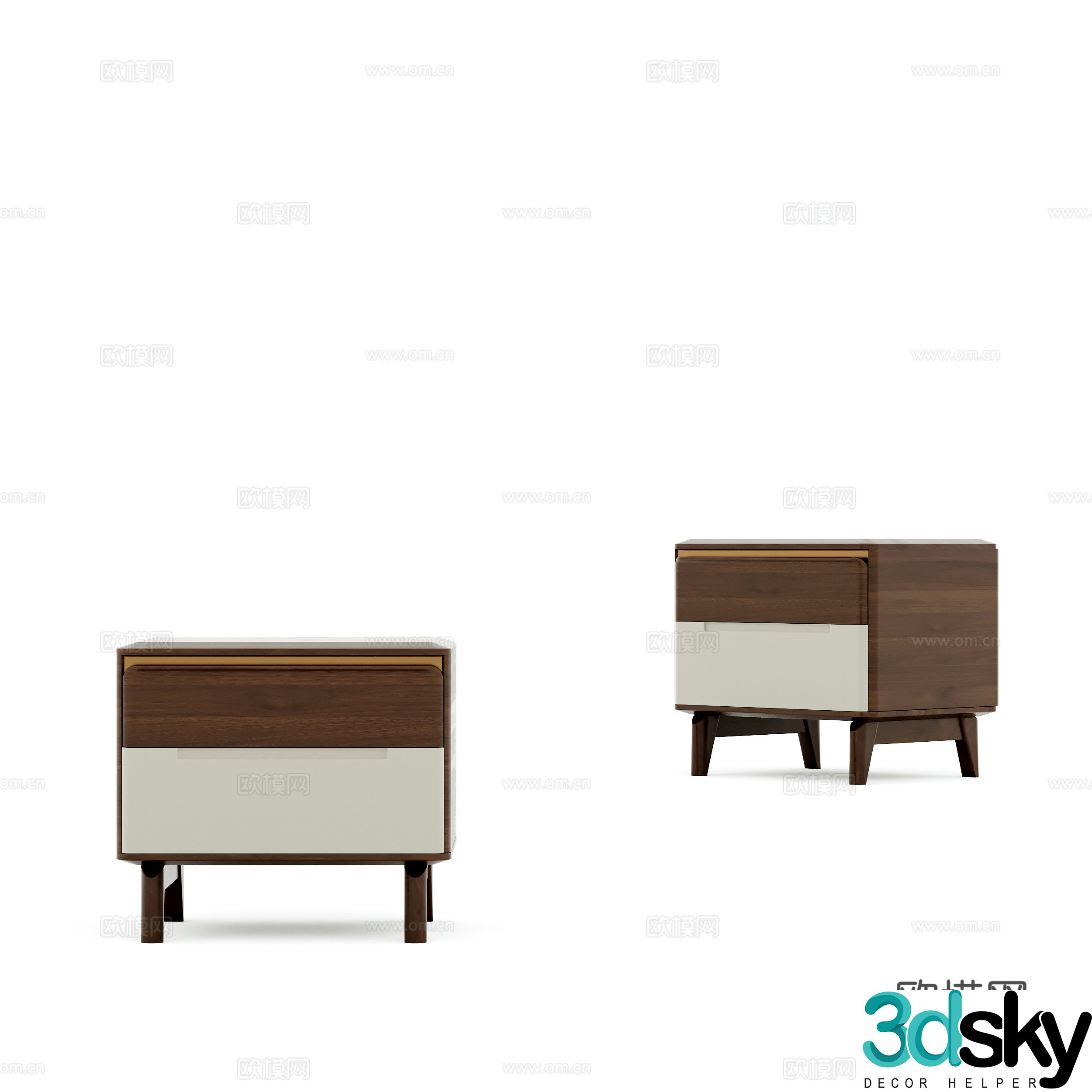 New Chinese style bedside table 3d model