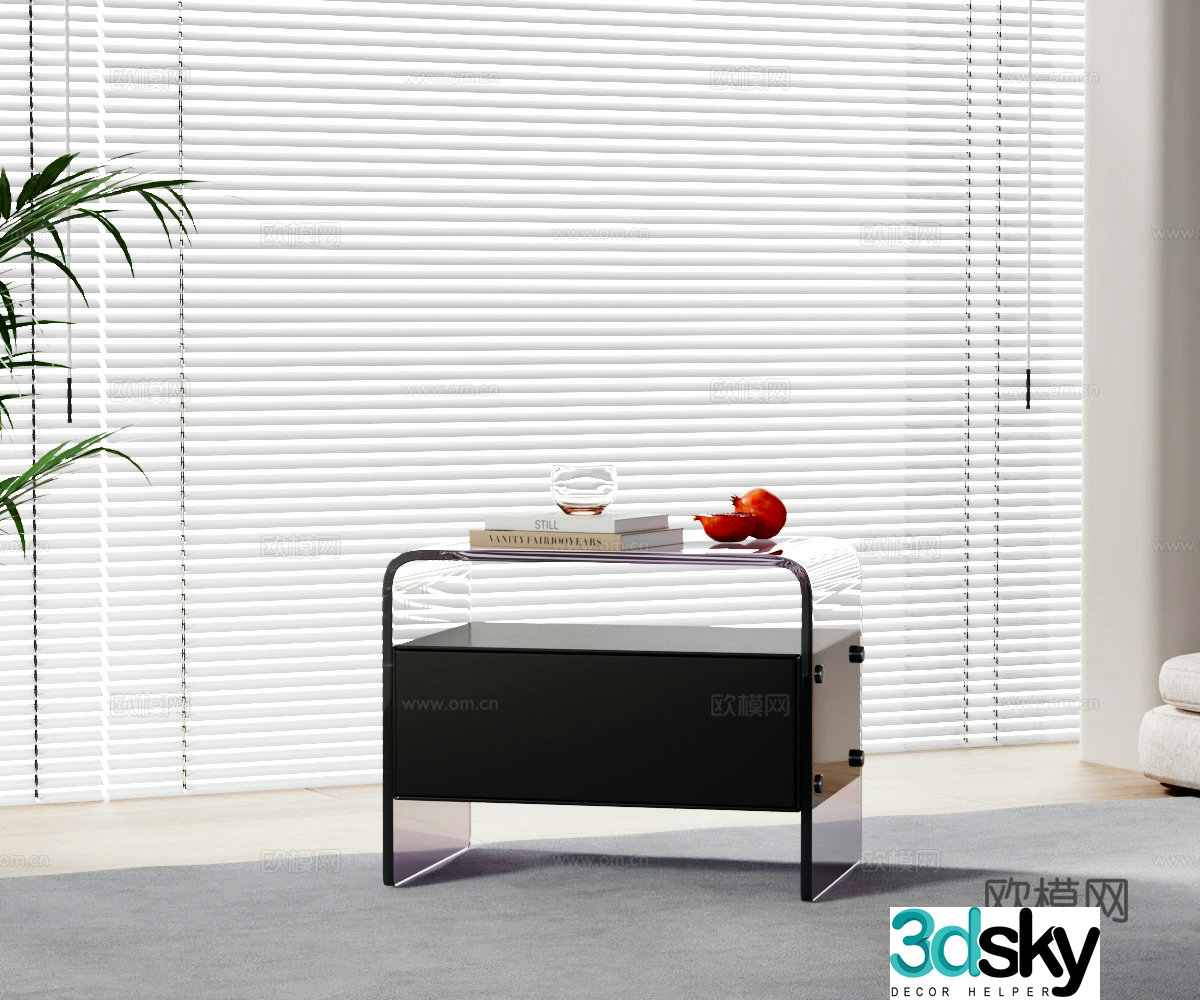 Modern bedside table 3d model
