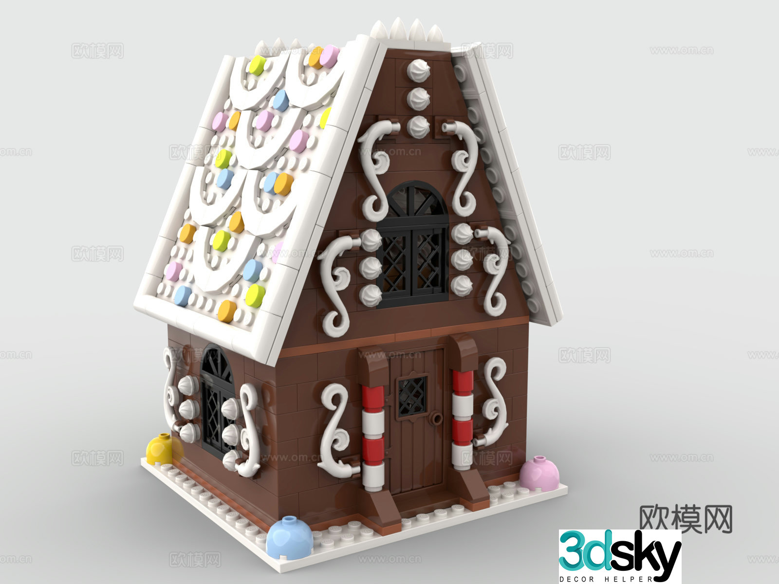 Lego LEGO toys Christmas cabin wooden house building block toys 3d model