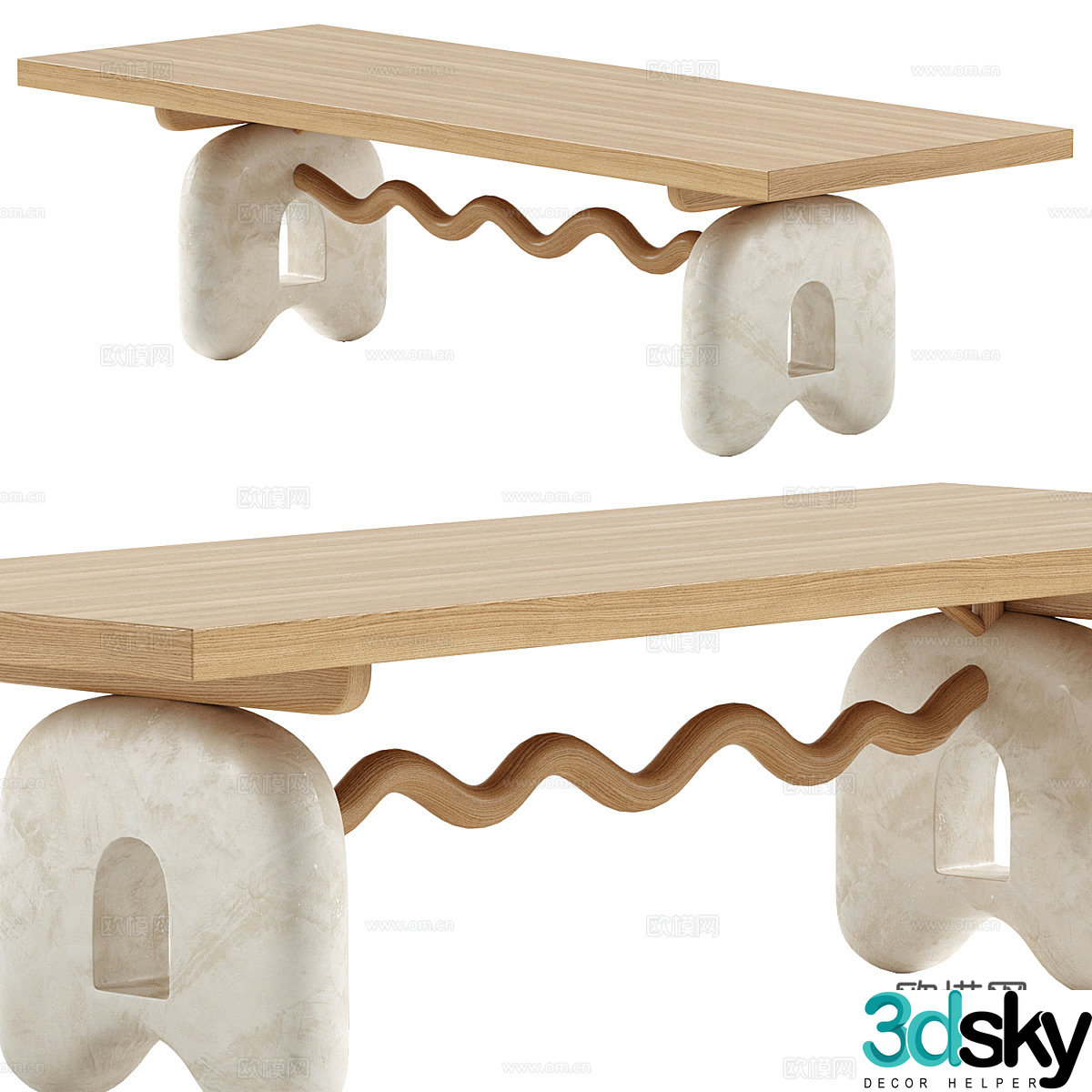 Wabi-sabi dining table 3d model