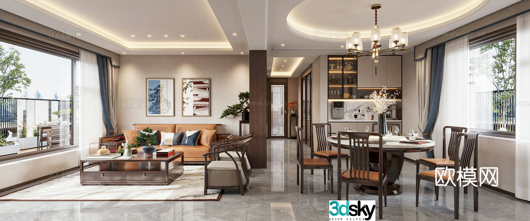 New Chinese restaurant 3D model