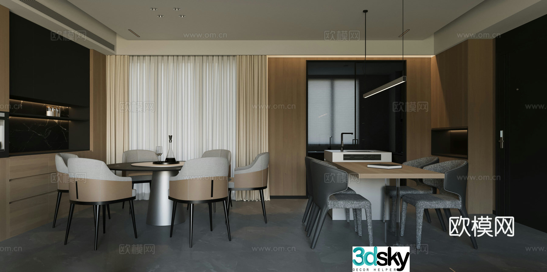 Modern restaurant 3d model