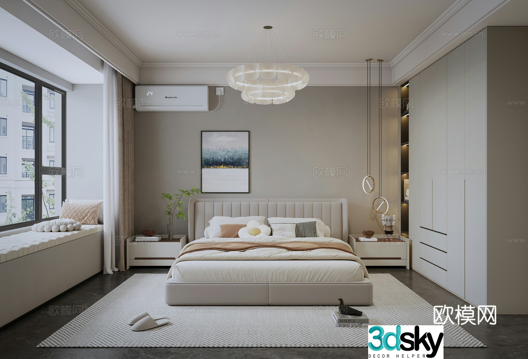 Modern bedroom master bedroom 3d model