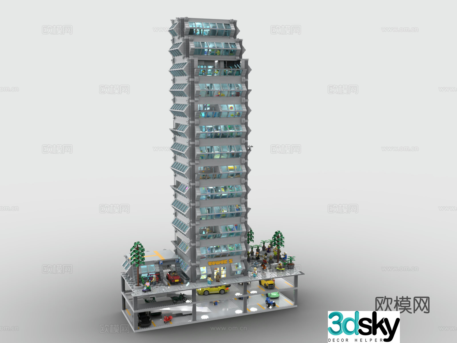 LEGO LEGO toys skyscraper building blocks 3d model