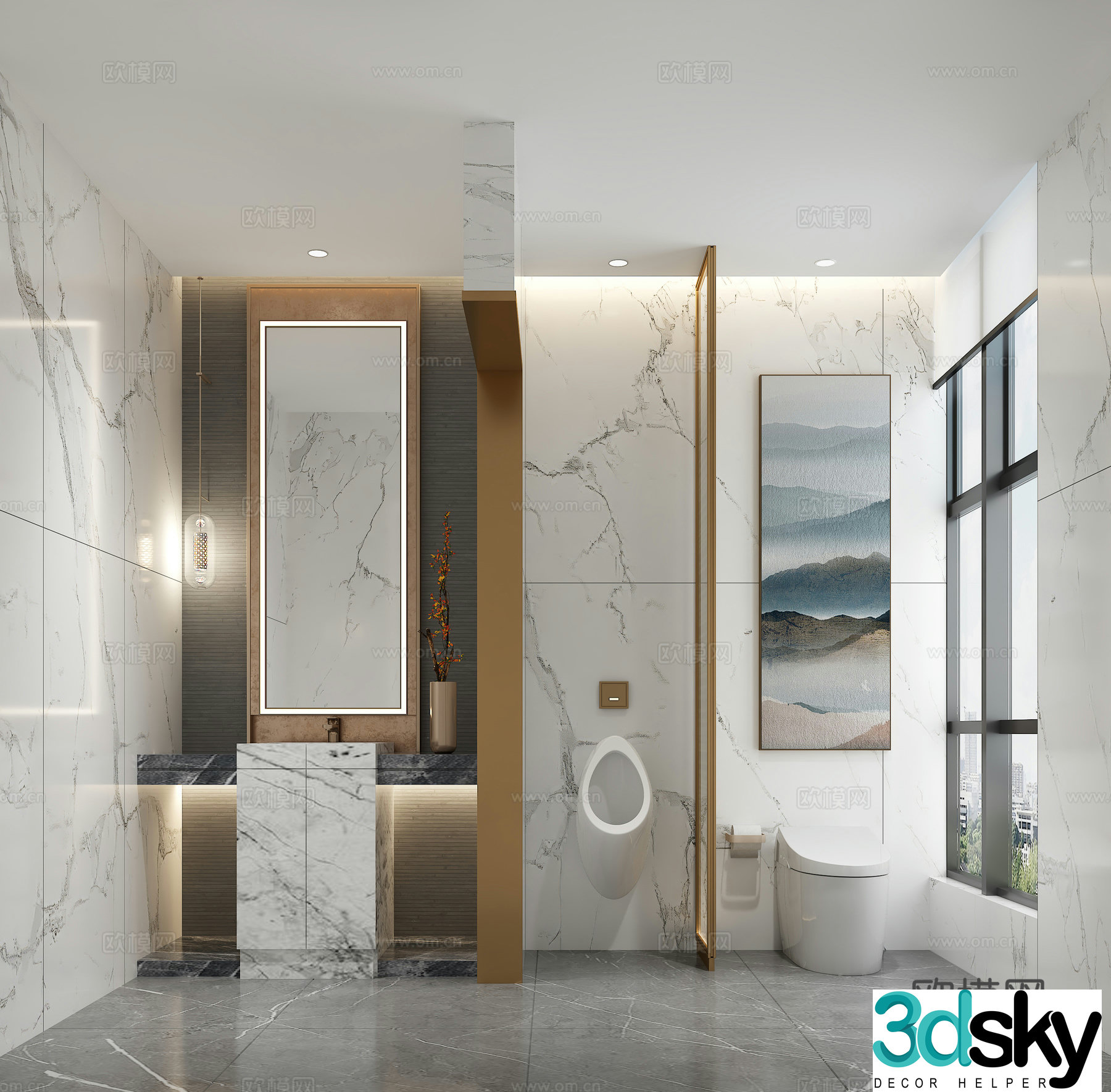 Modern bathroom toilet 3d model