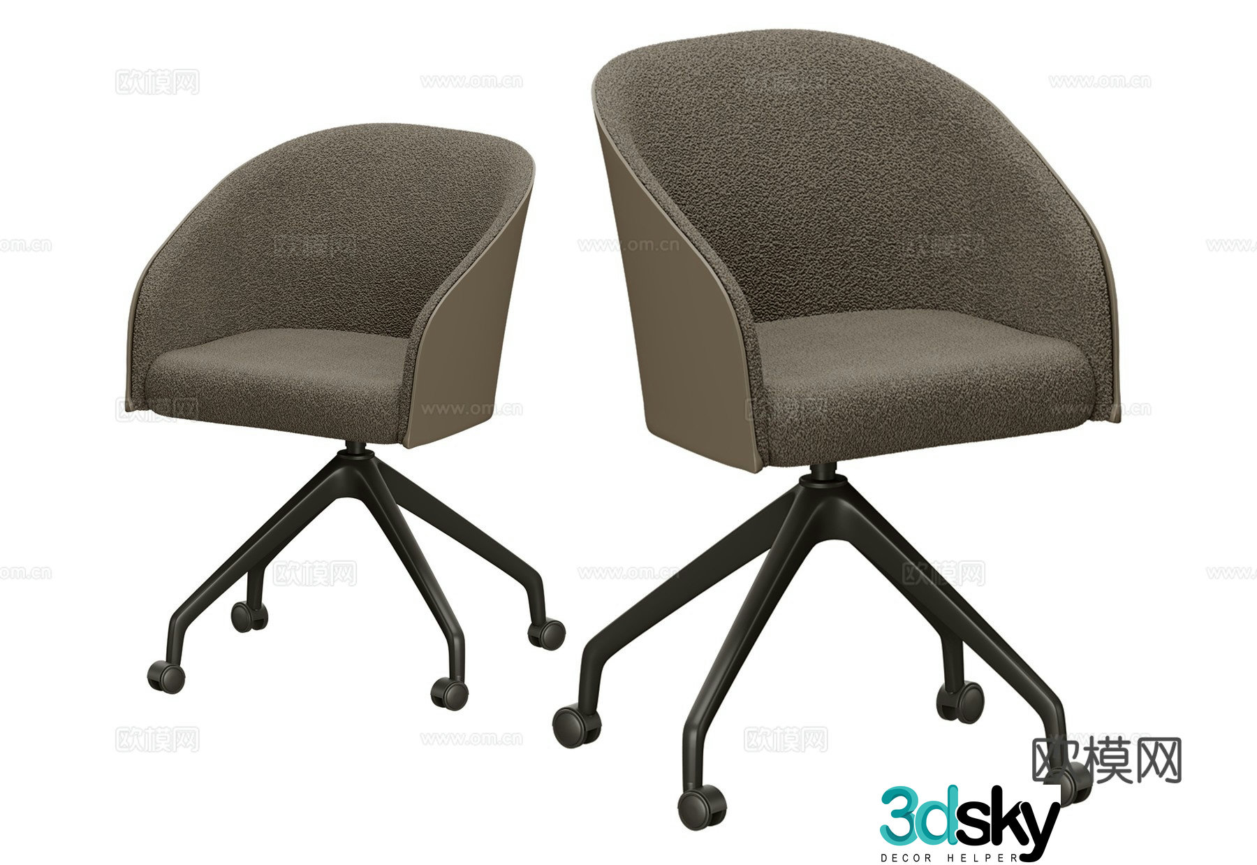 Modern swivel chair office chair coffee chair dining chair 3d model